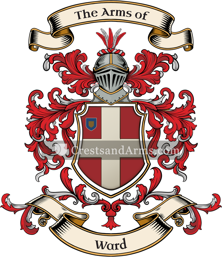 The Ward coat of arms, drawn from the recorded blazon