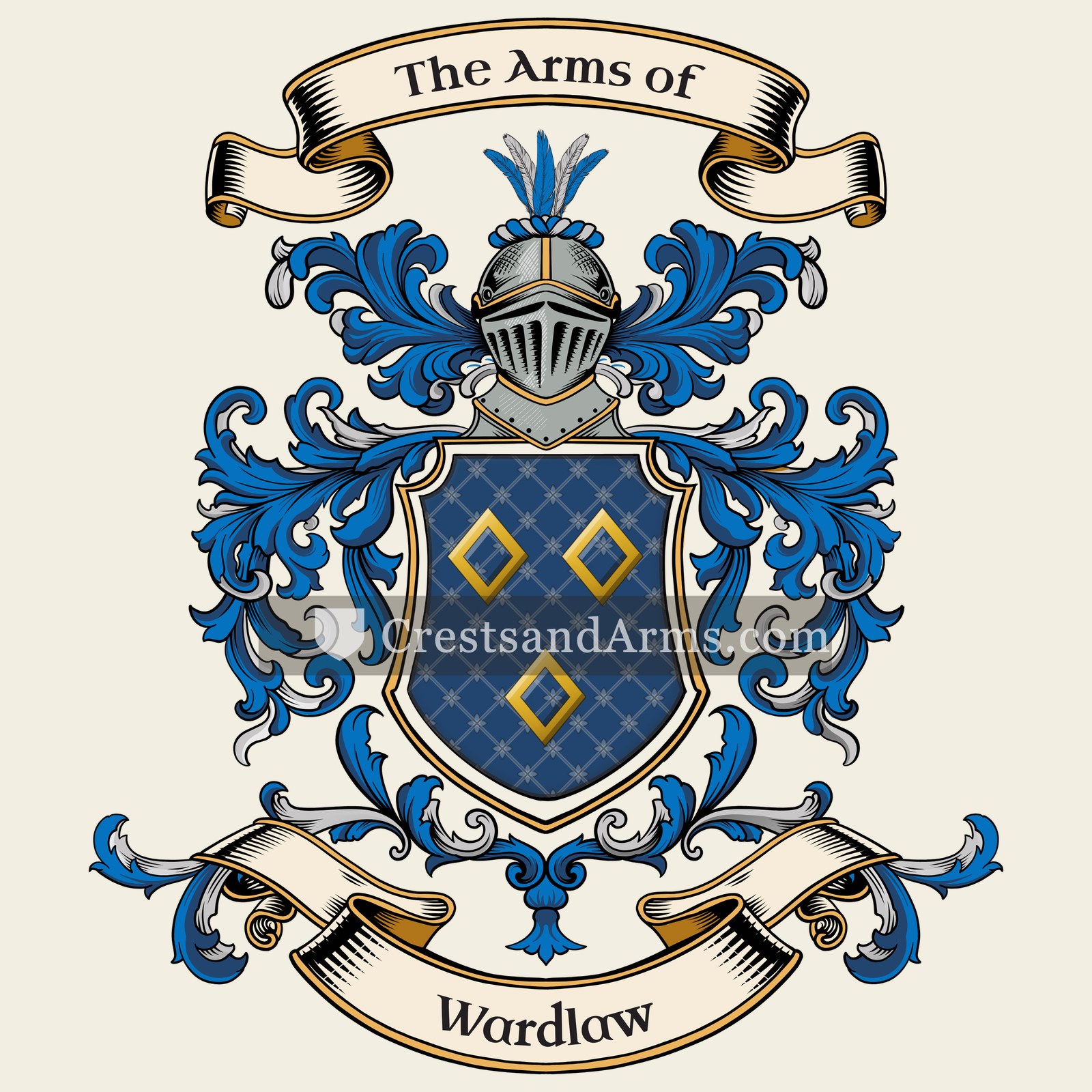 The Wardlaw coat of arms, drawn from the recorded blazon