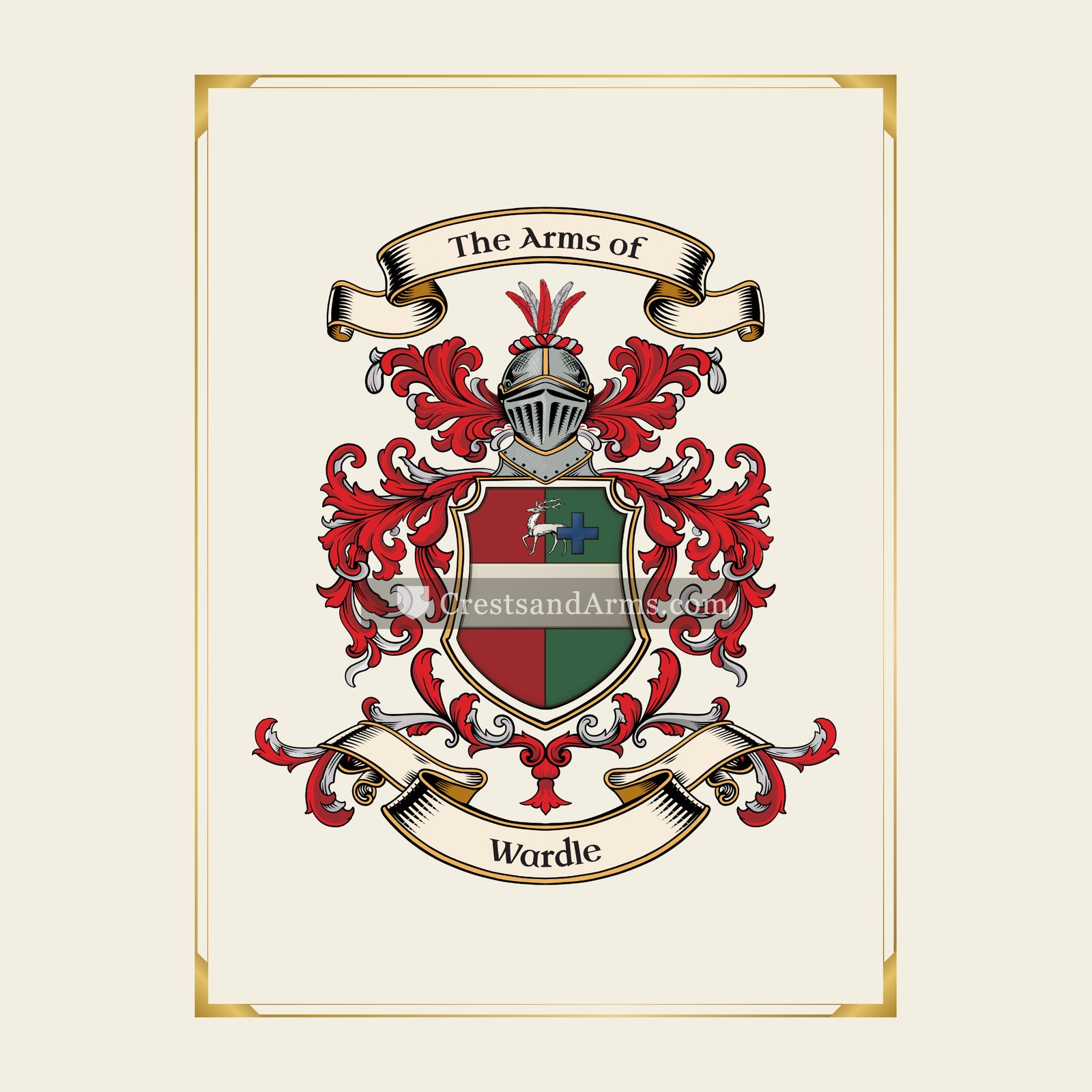 With gold border