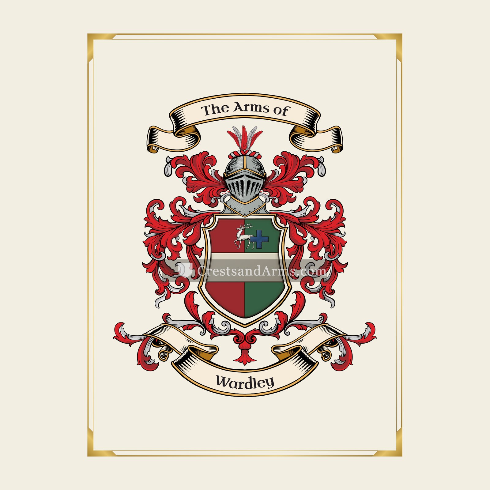 With gold border