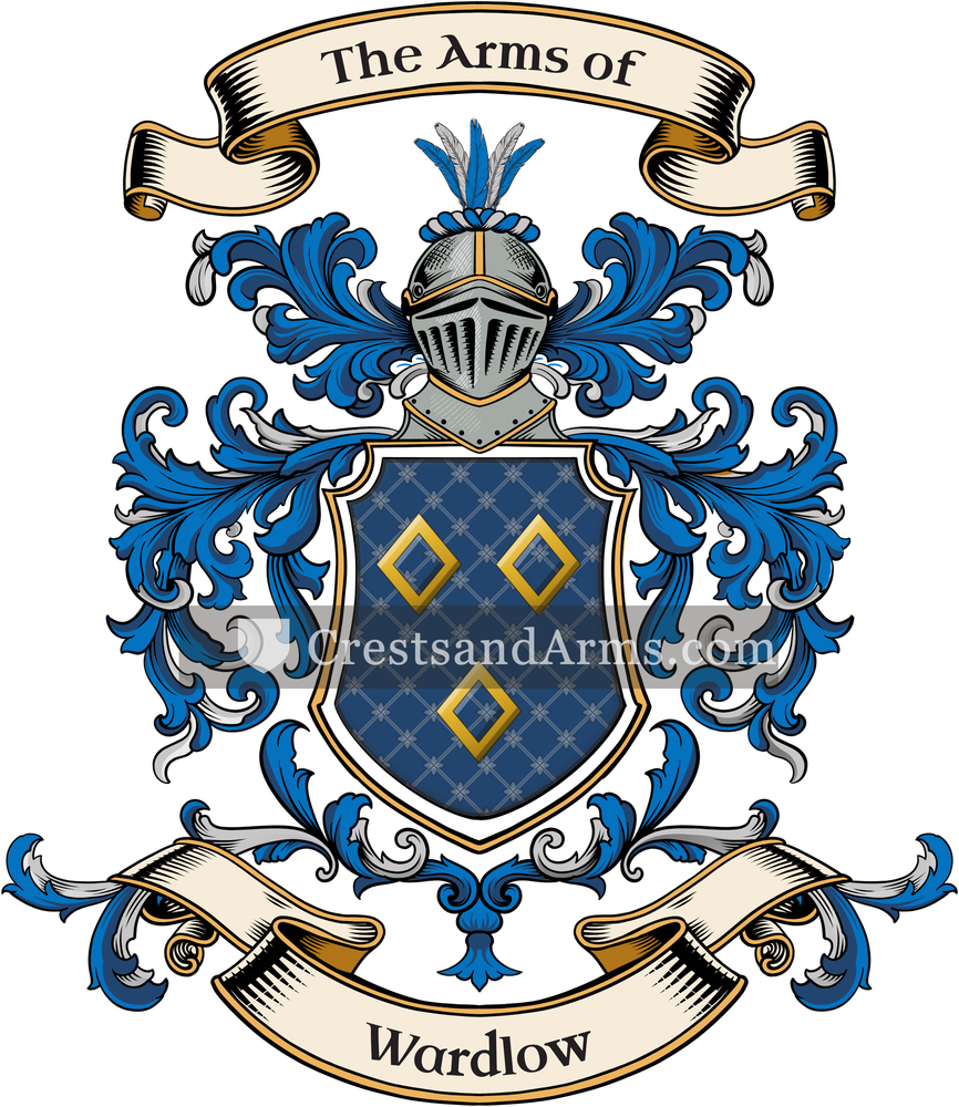 The Wardlow coat of arms, drawn from the recorded blazon