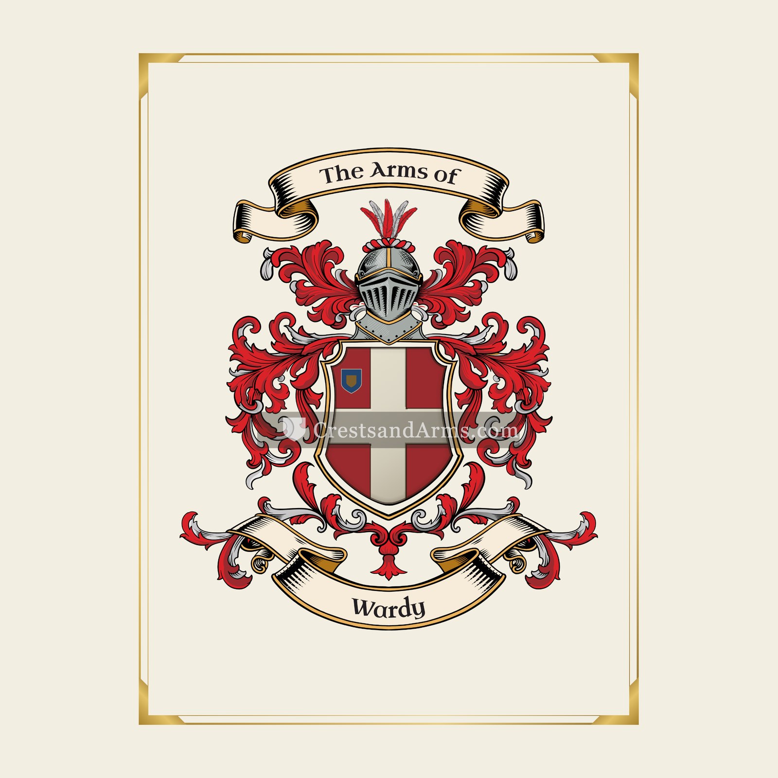 With gold border