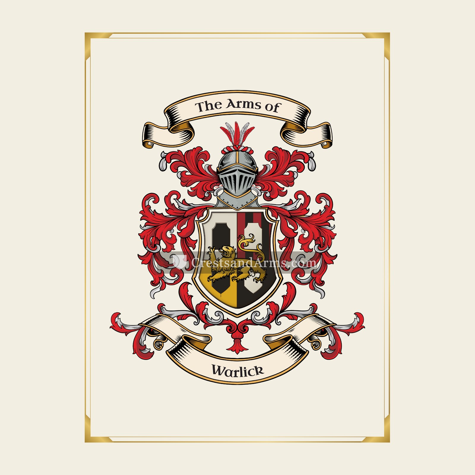 With gold border