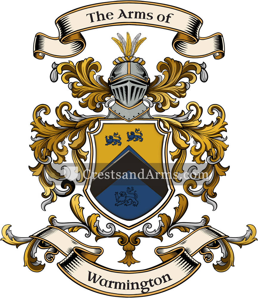 The Warmington coat of arms, drawn from the recorded blazon