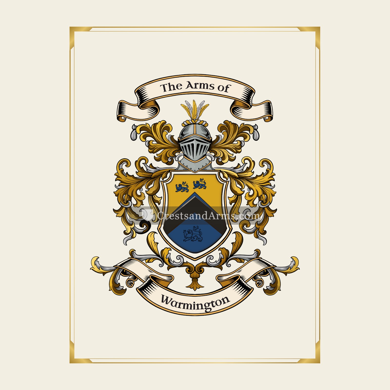 With gold border