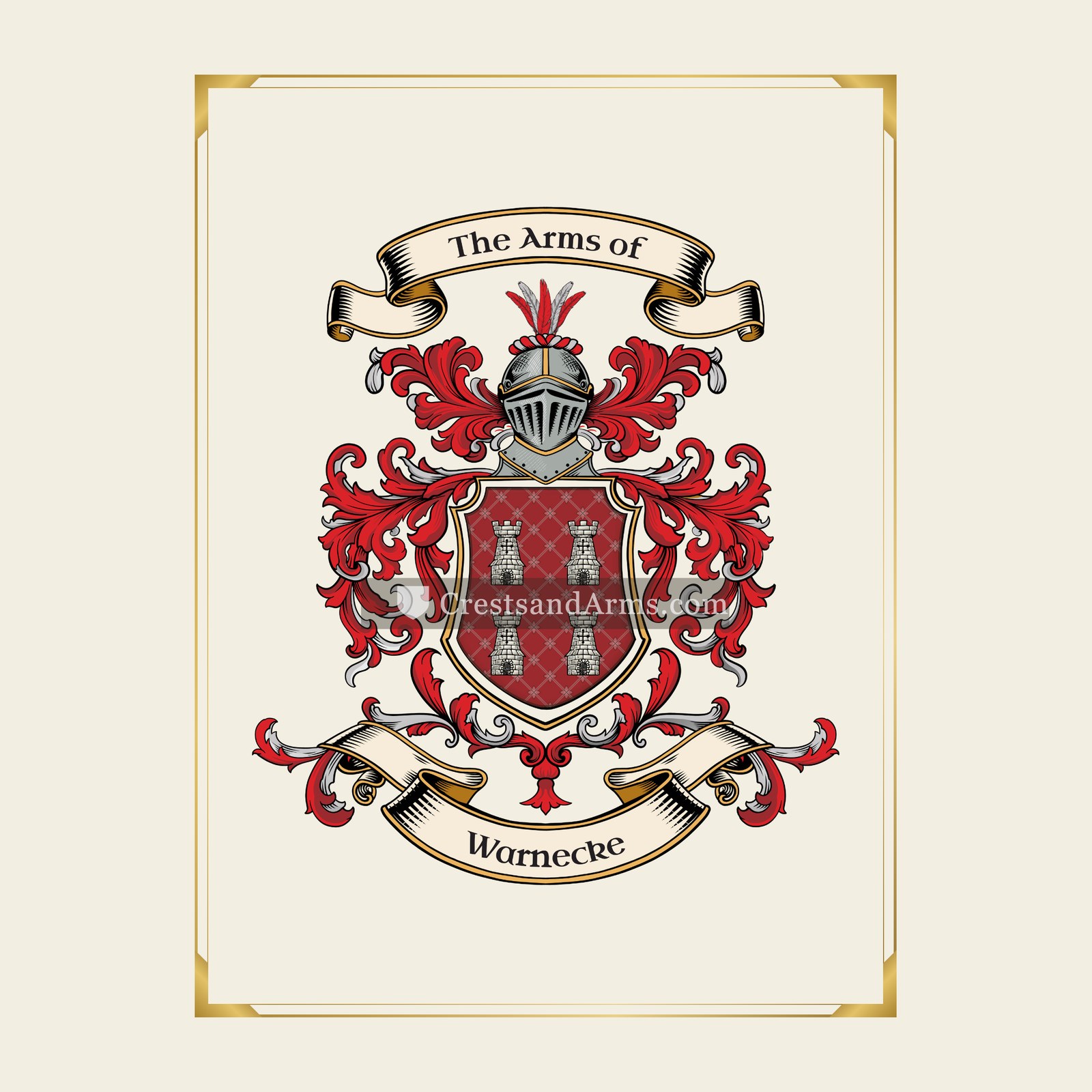 With gold border