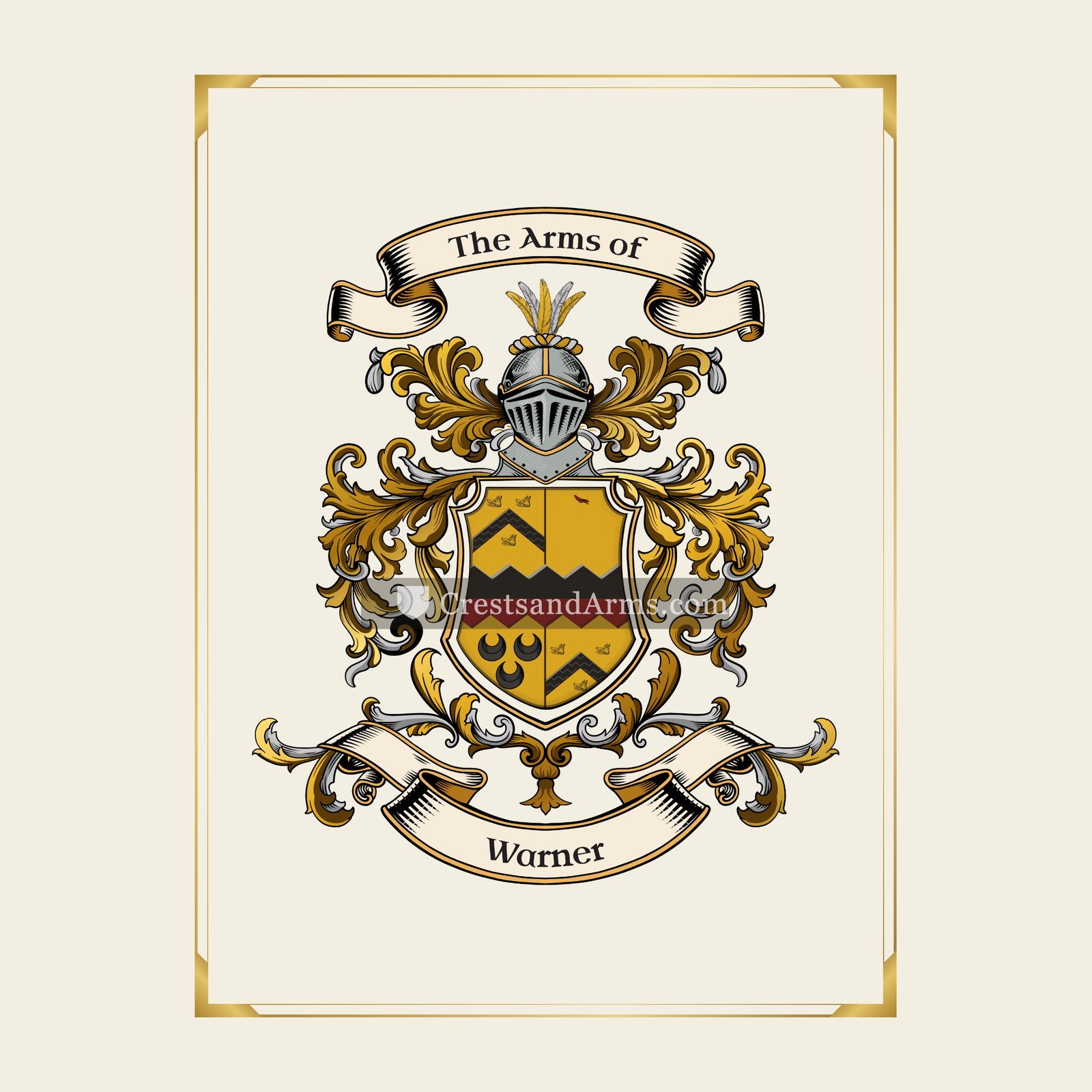 With gold border