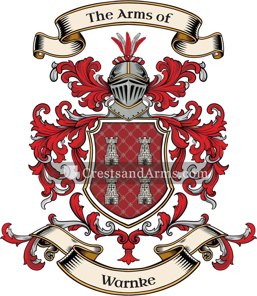 The Warnke coat of arms, drawn from the recorded blazon