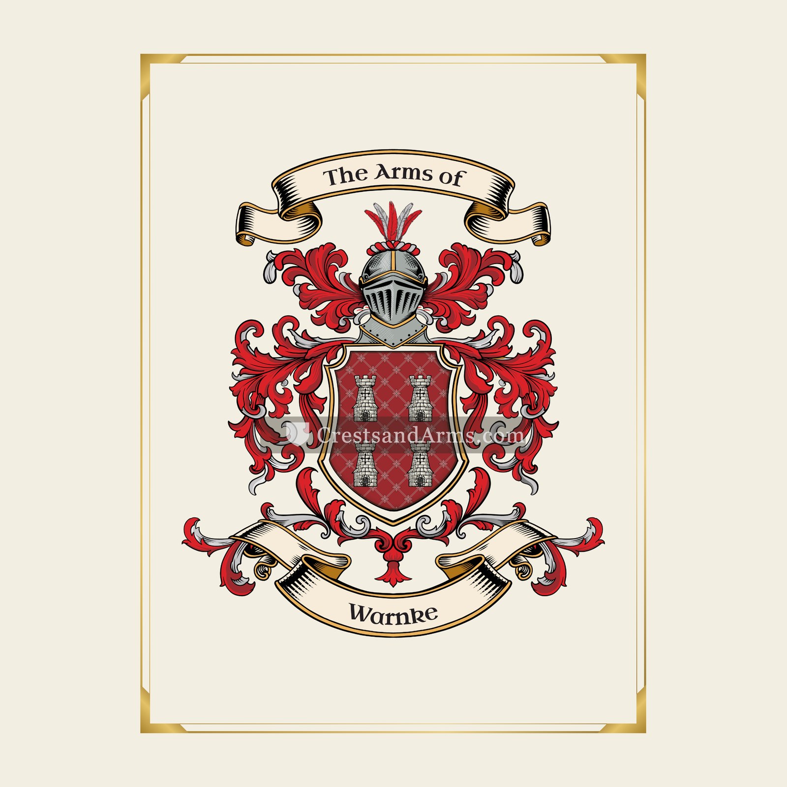 With gold border