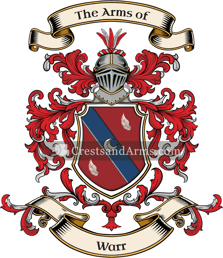 The Warr coat of arms, drawn from the recorded blazon