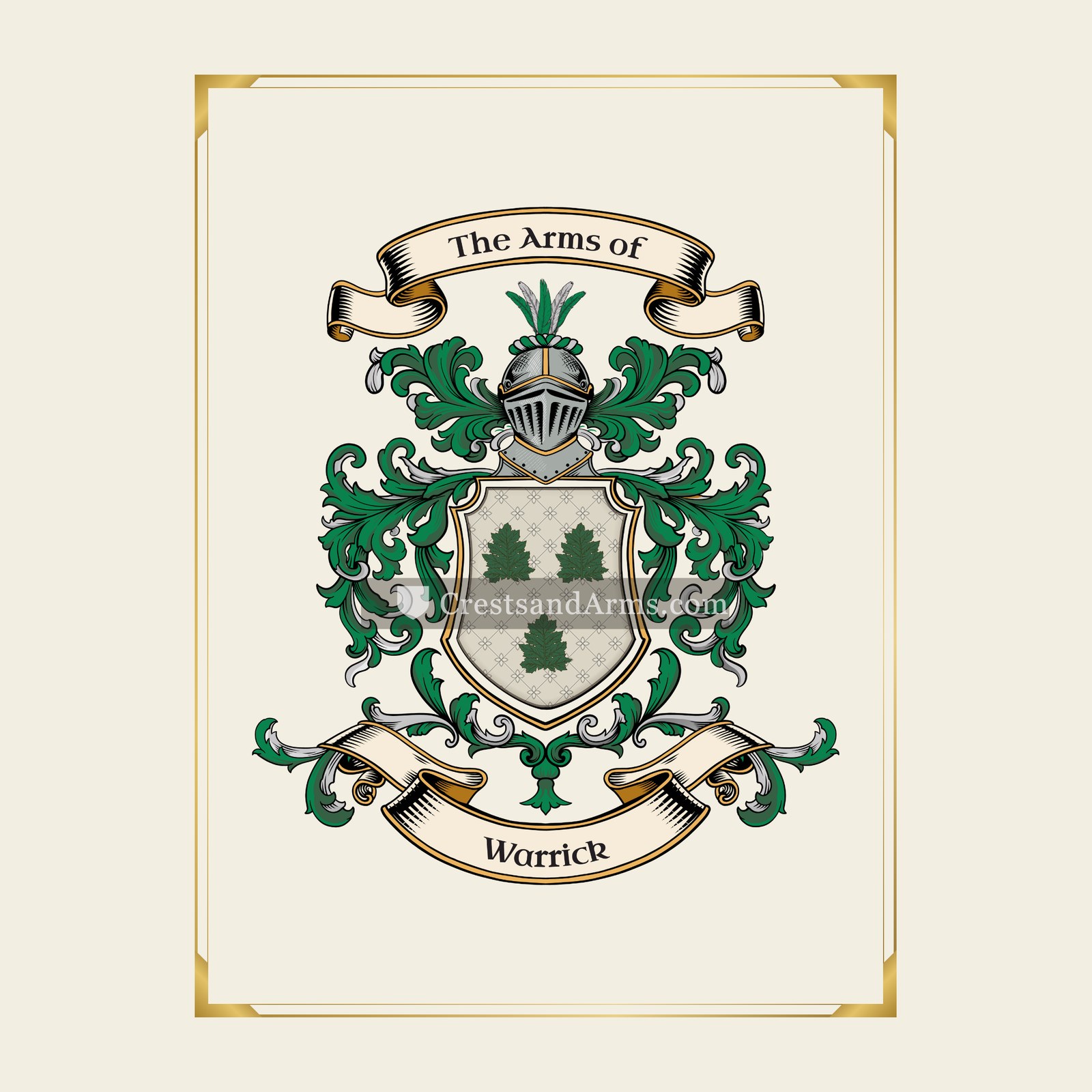 With gold border