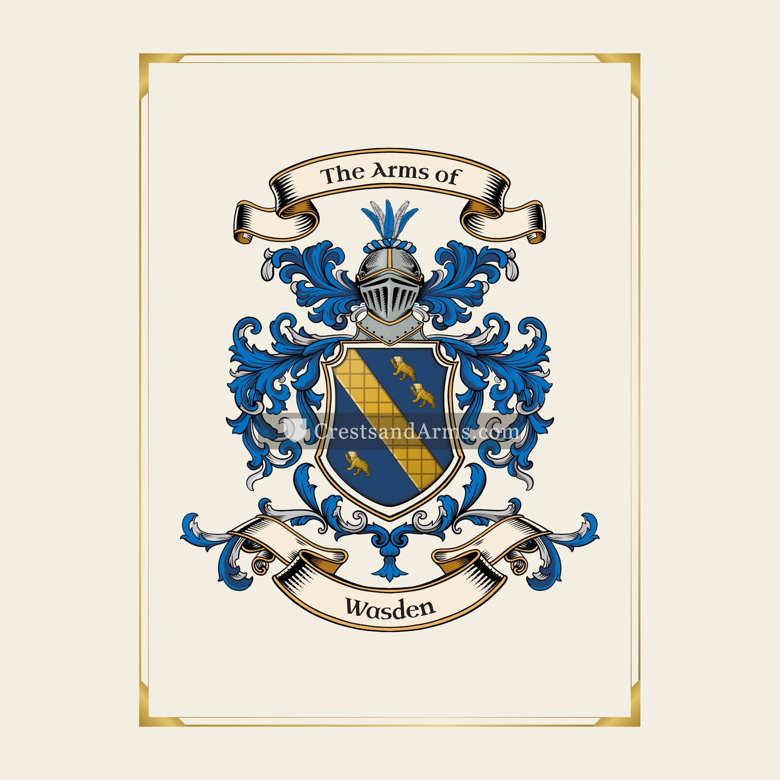 With gold border