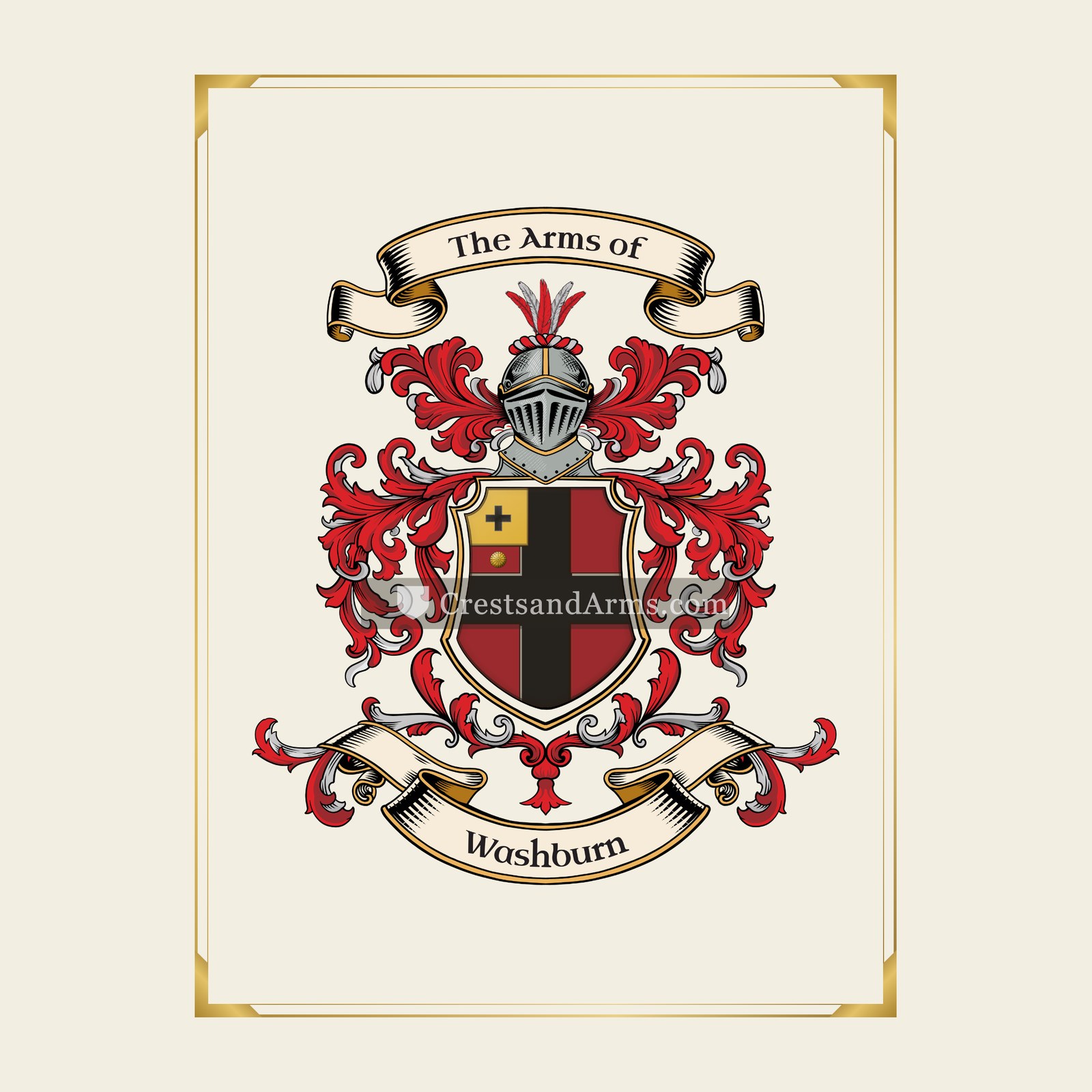 With gold border