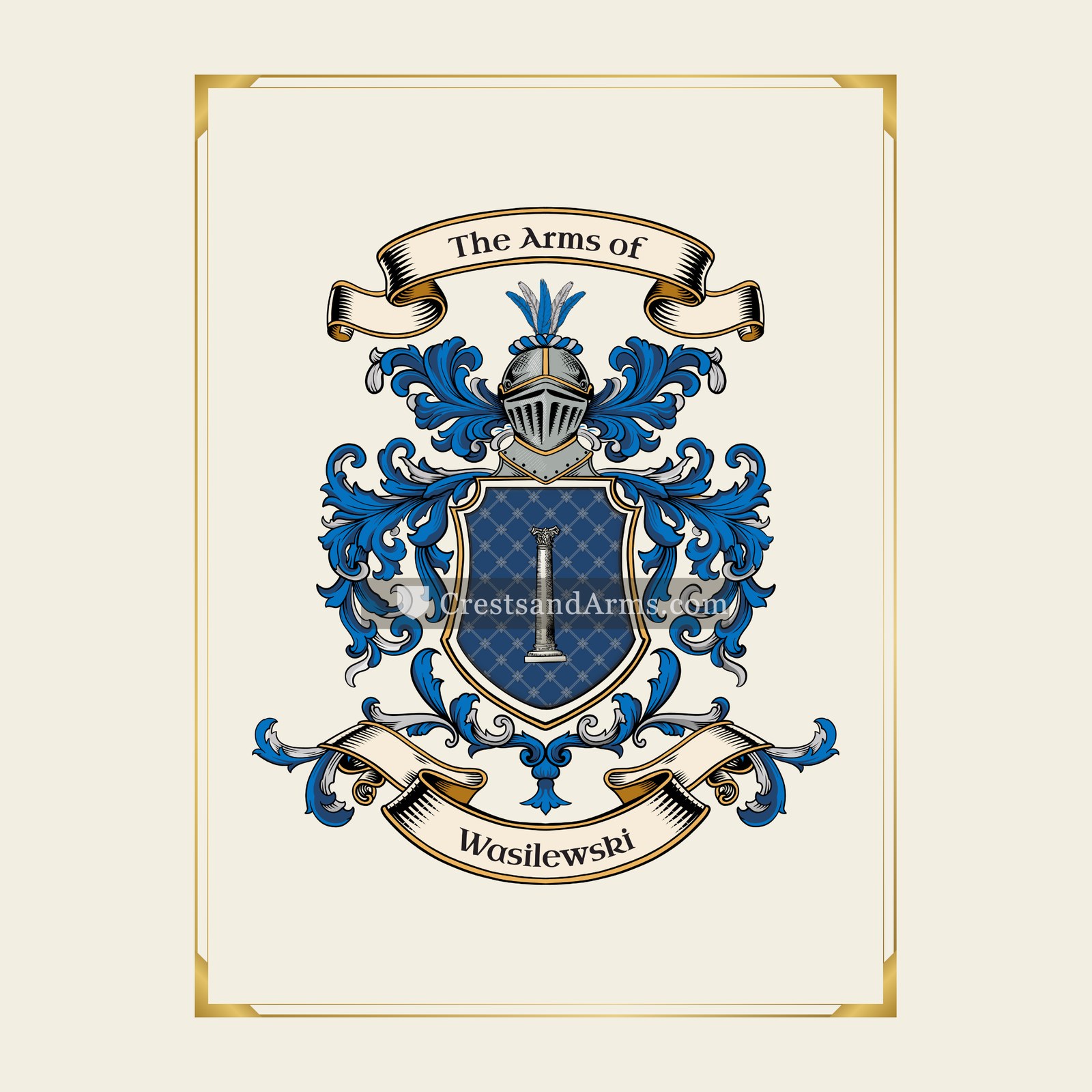 With gold border