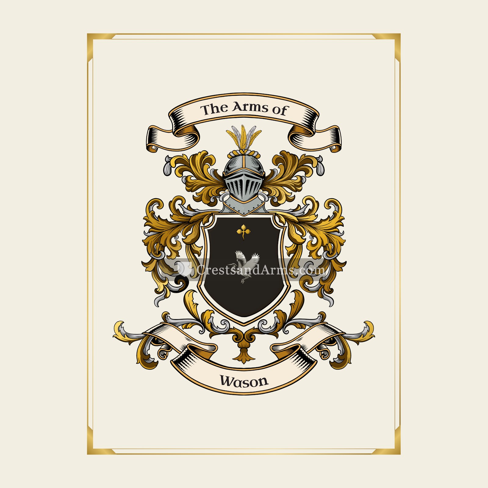 With gold border