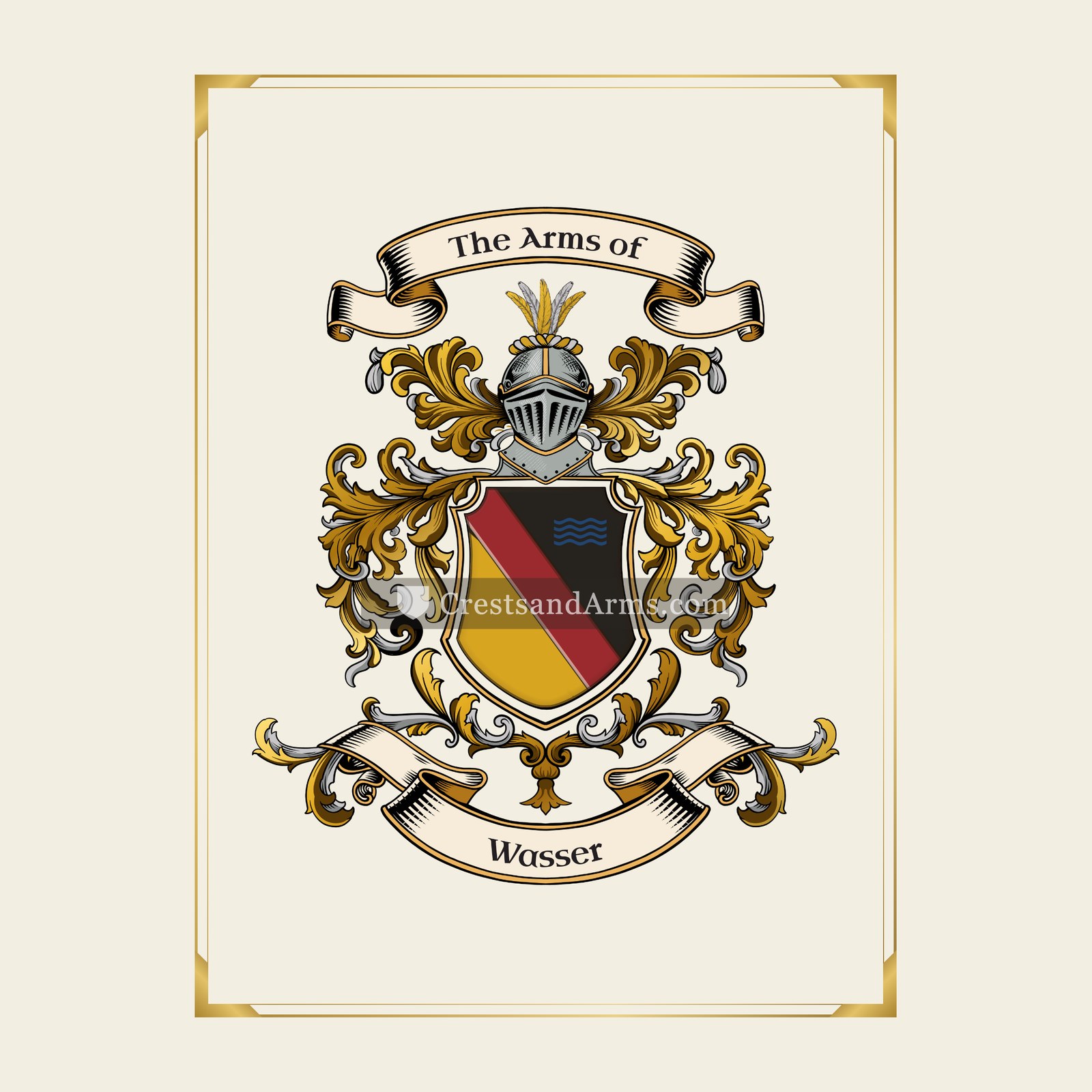 With gold border