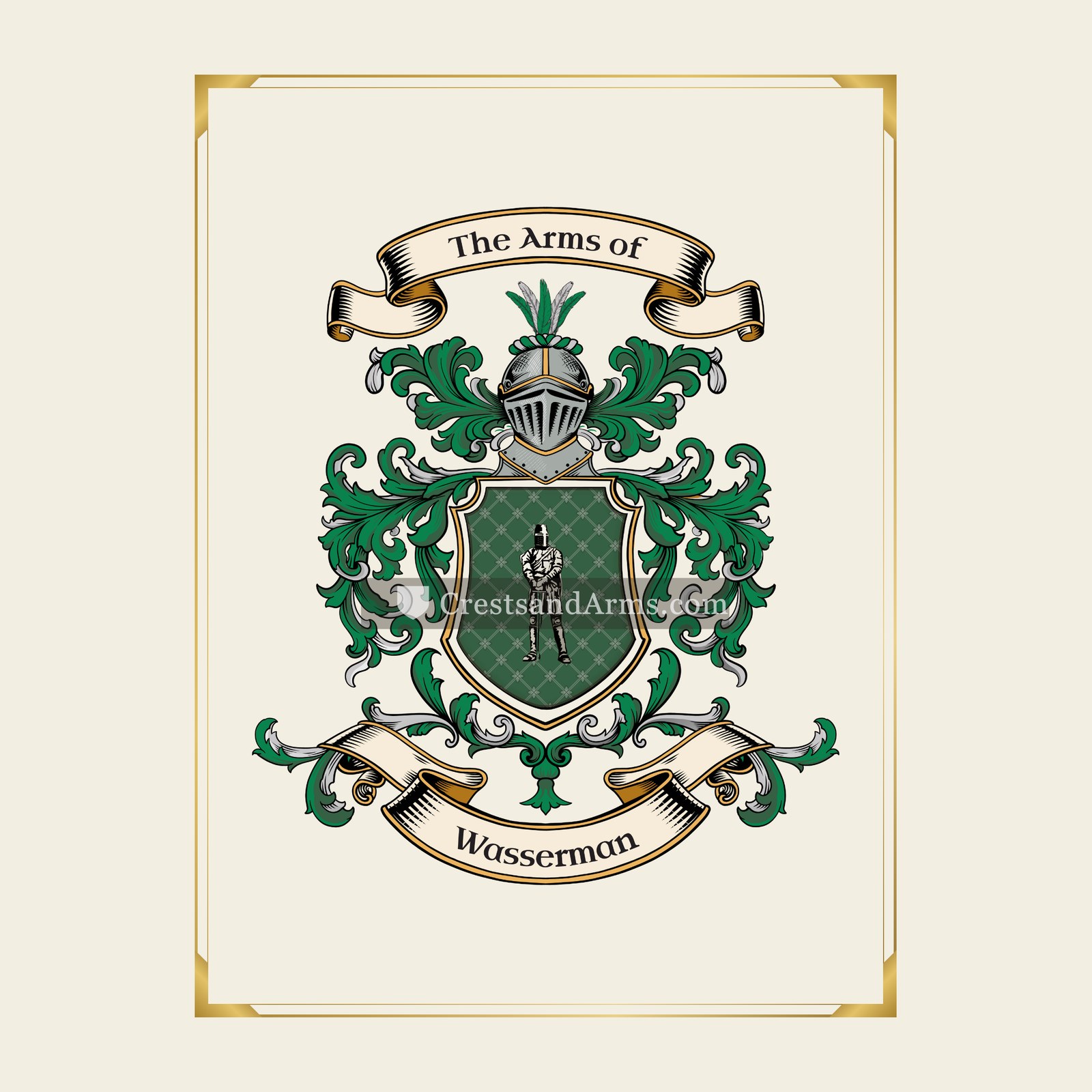 With gold border