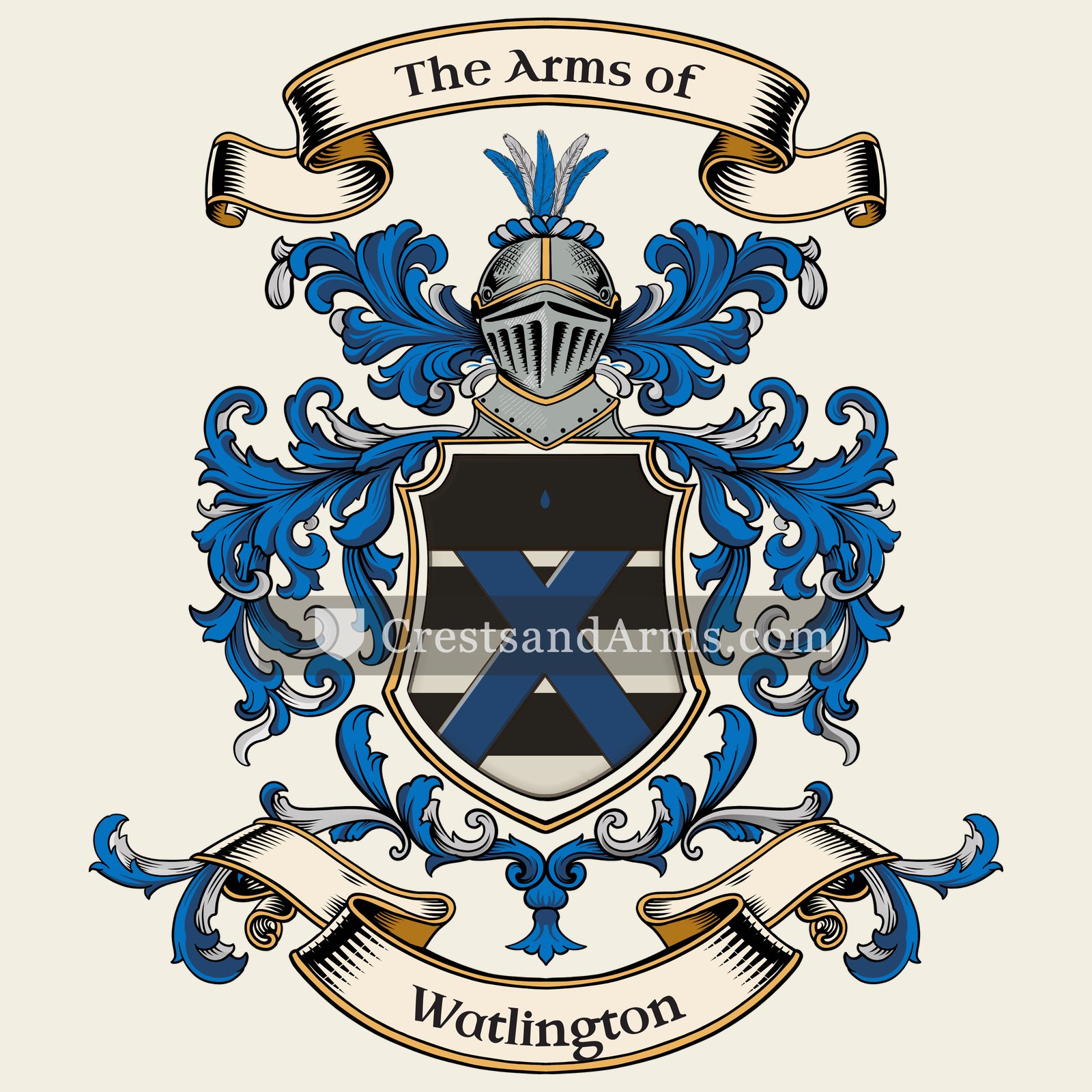 The Watlington coat of arms, drawn from the recorded blazon