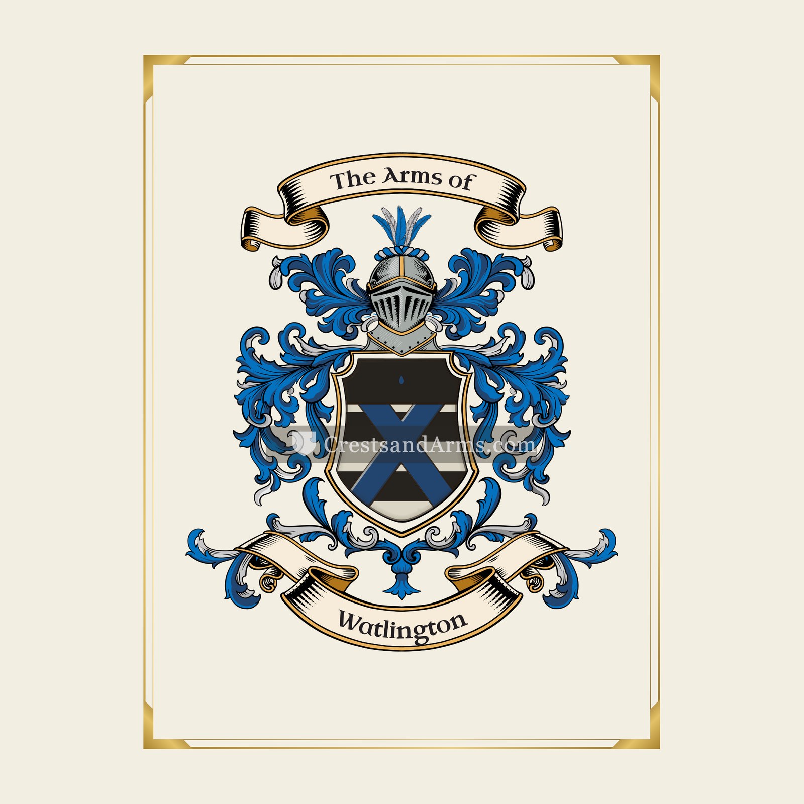 With gold border