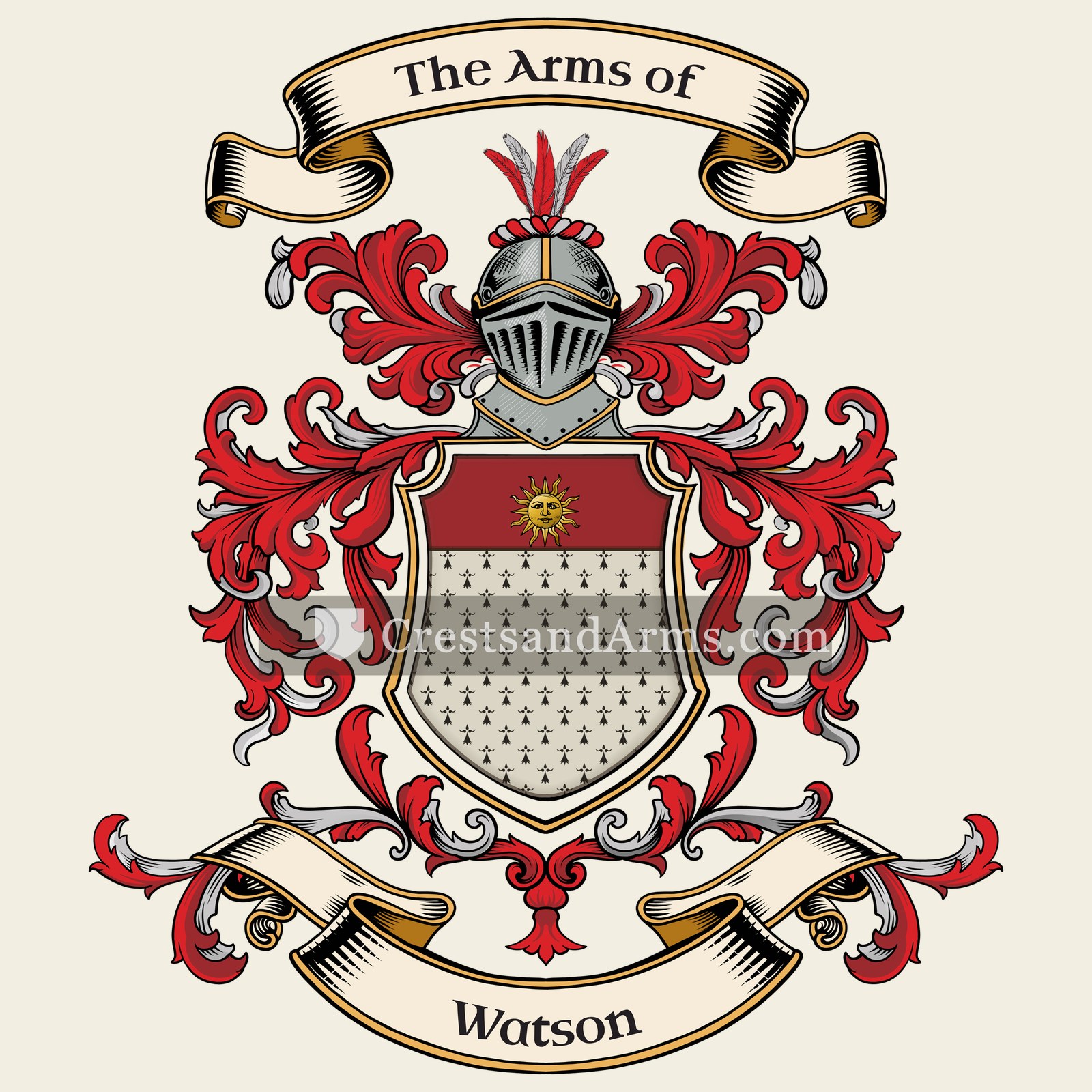 The Watson coat of arms, drawn from the recorded blazon