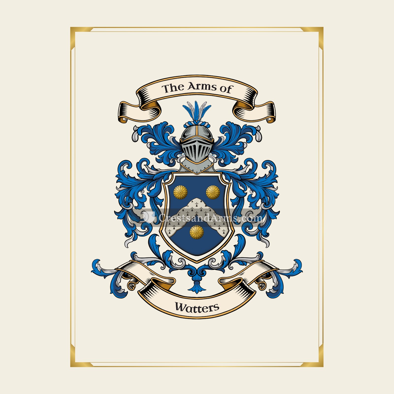 With gold border