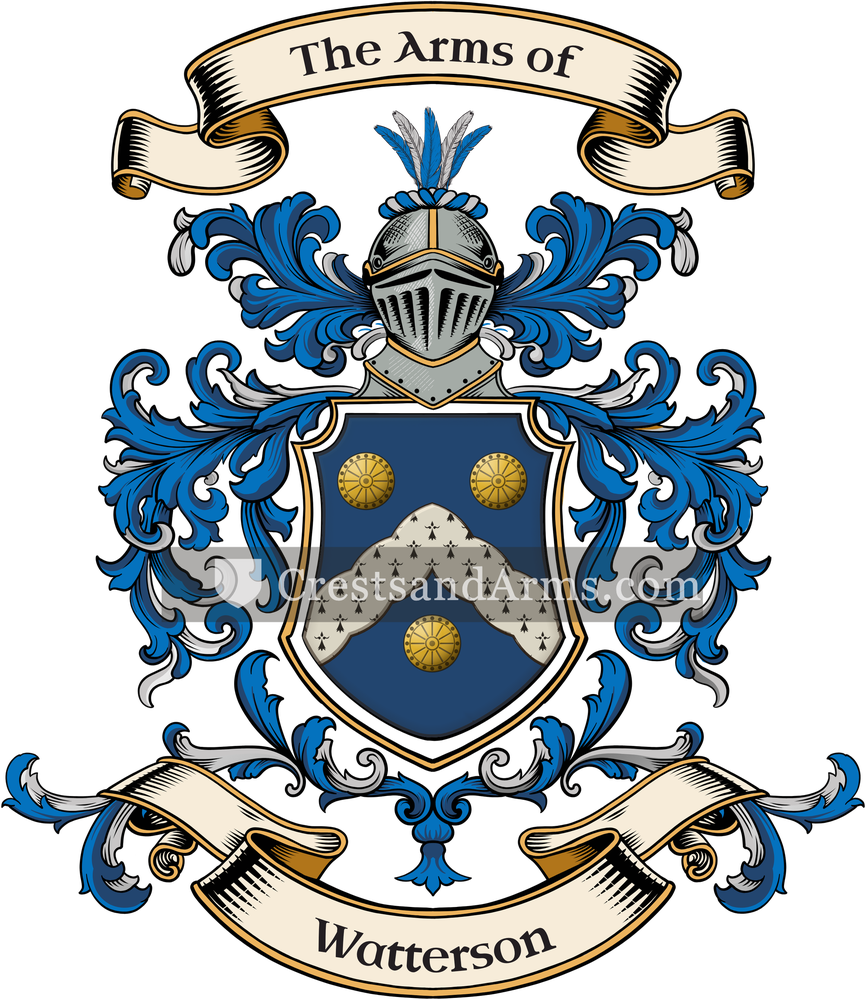 The Watterson coat of arms, drawn from the recorded blazon