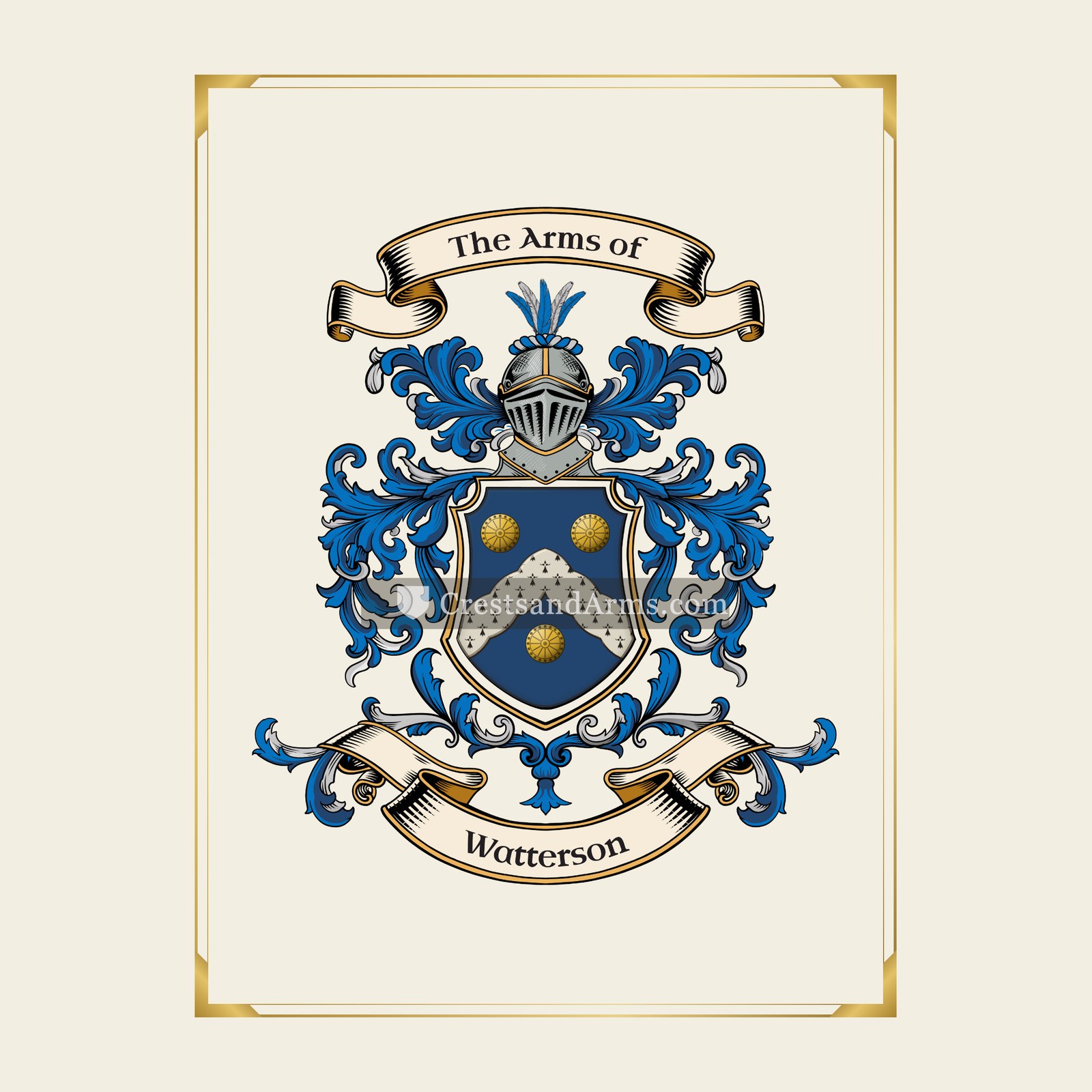 With gold border