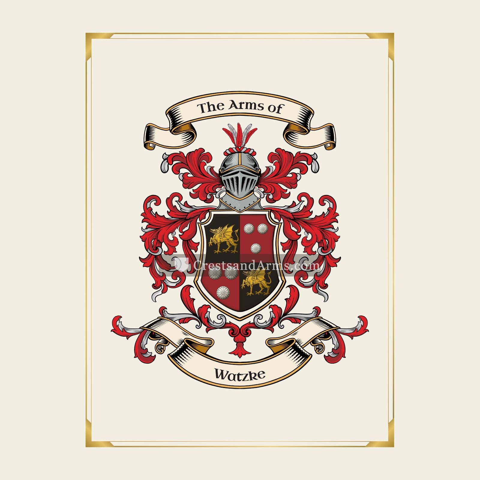 With gold border