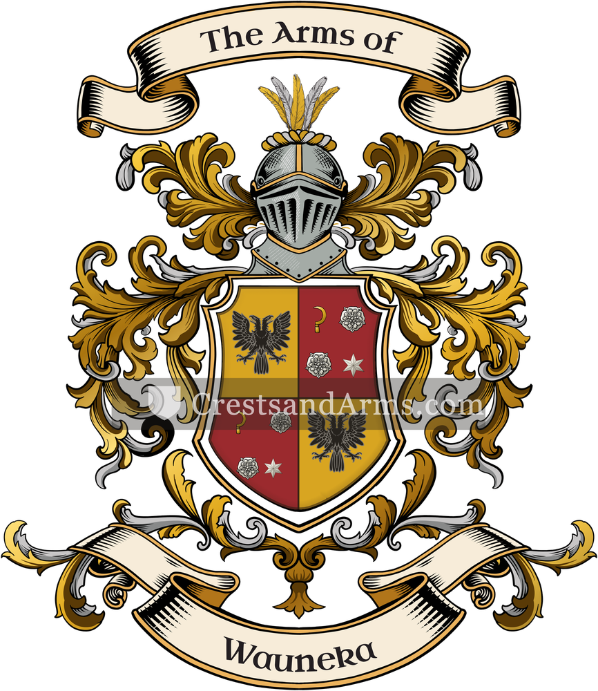 The Wauneka coat of arms, drawn from the recorded blazon