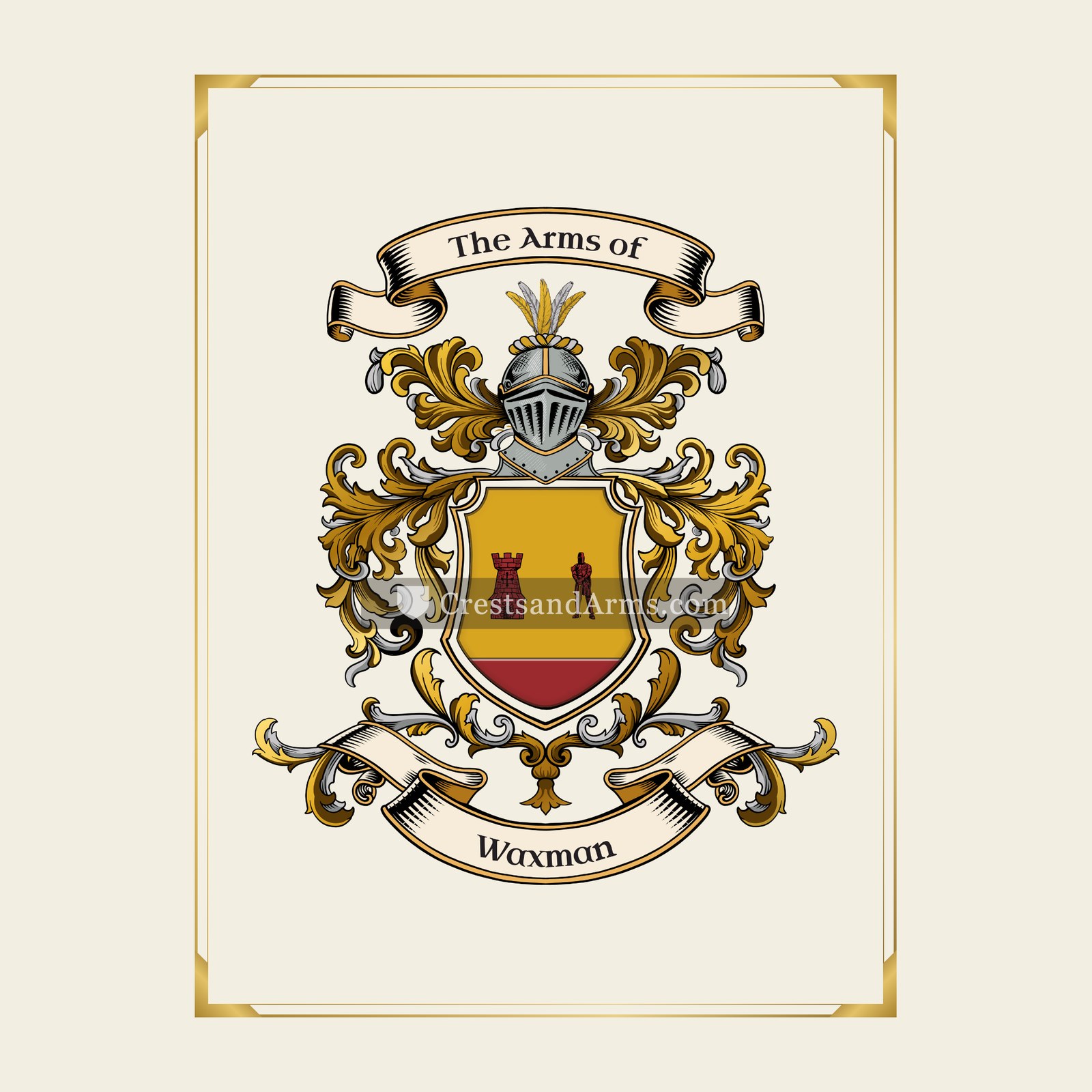 With gold border