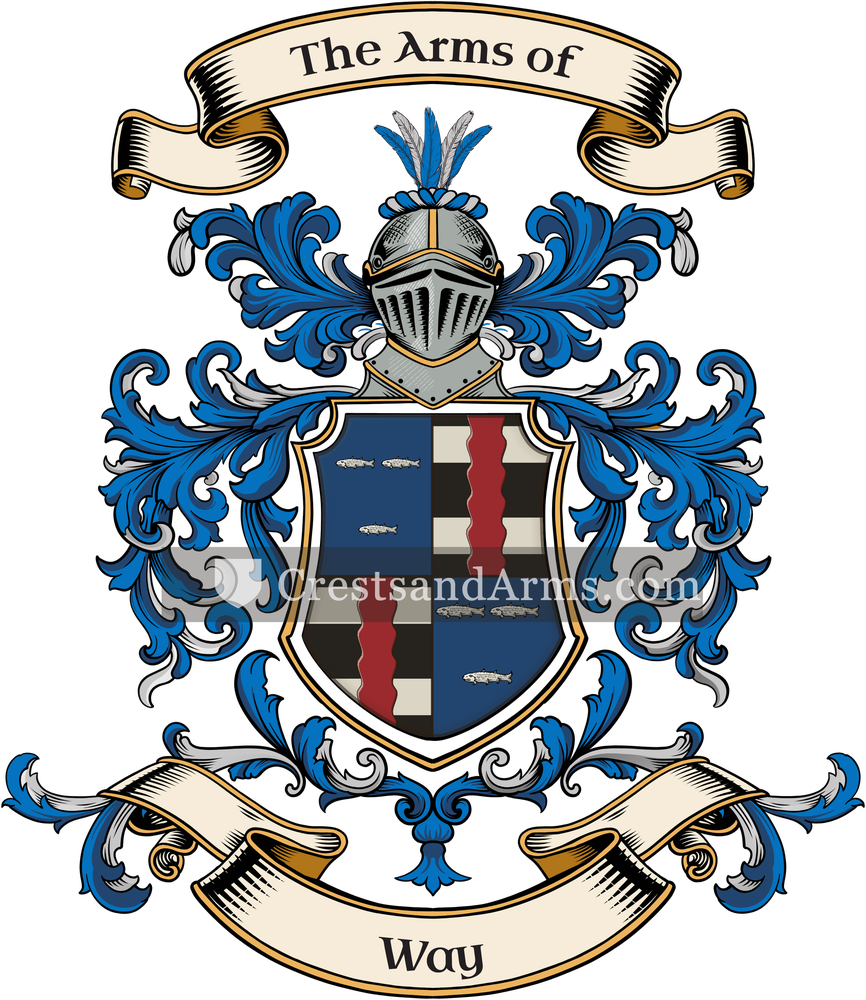 The Way coat of arms, drawn from the recorded blazon