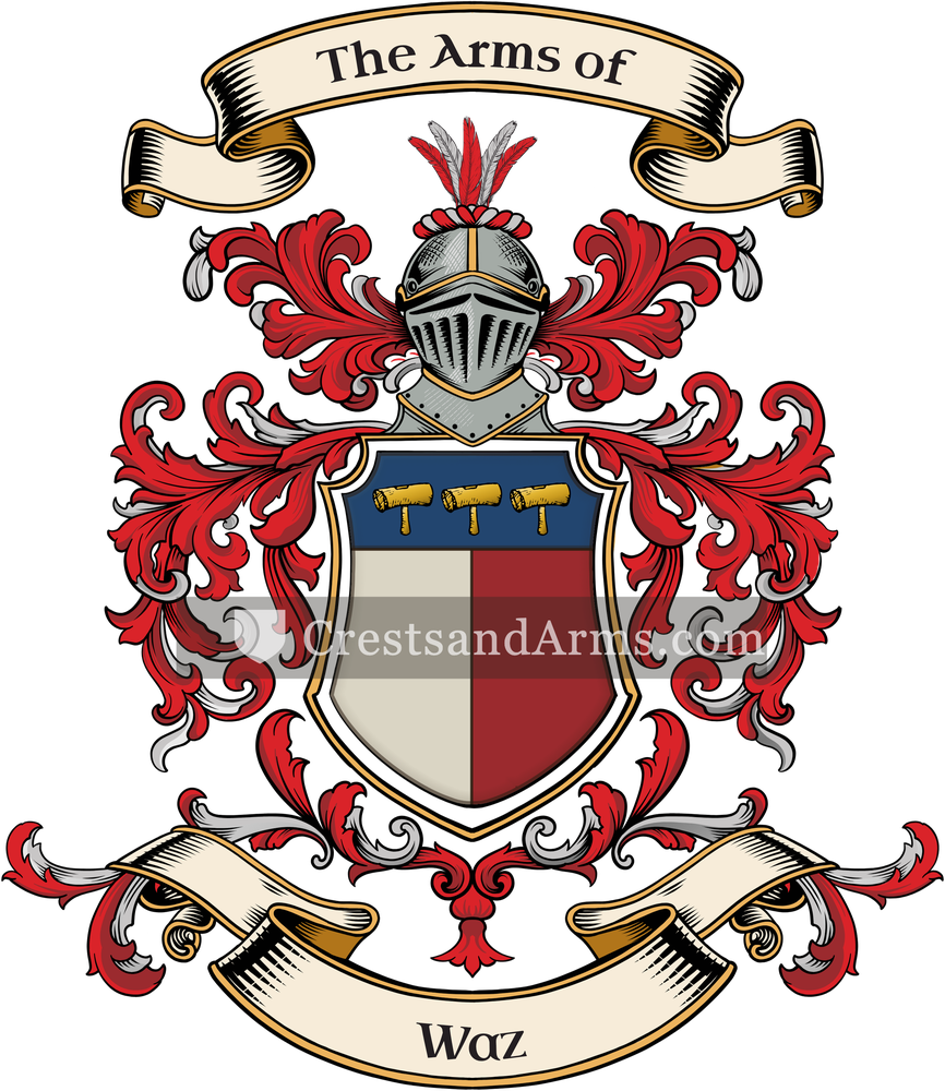 The Waz coat of arms, drawn from the recorded blazon