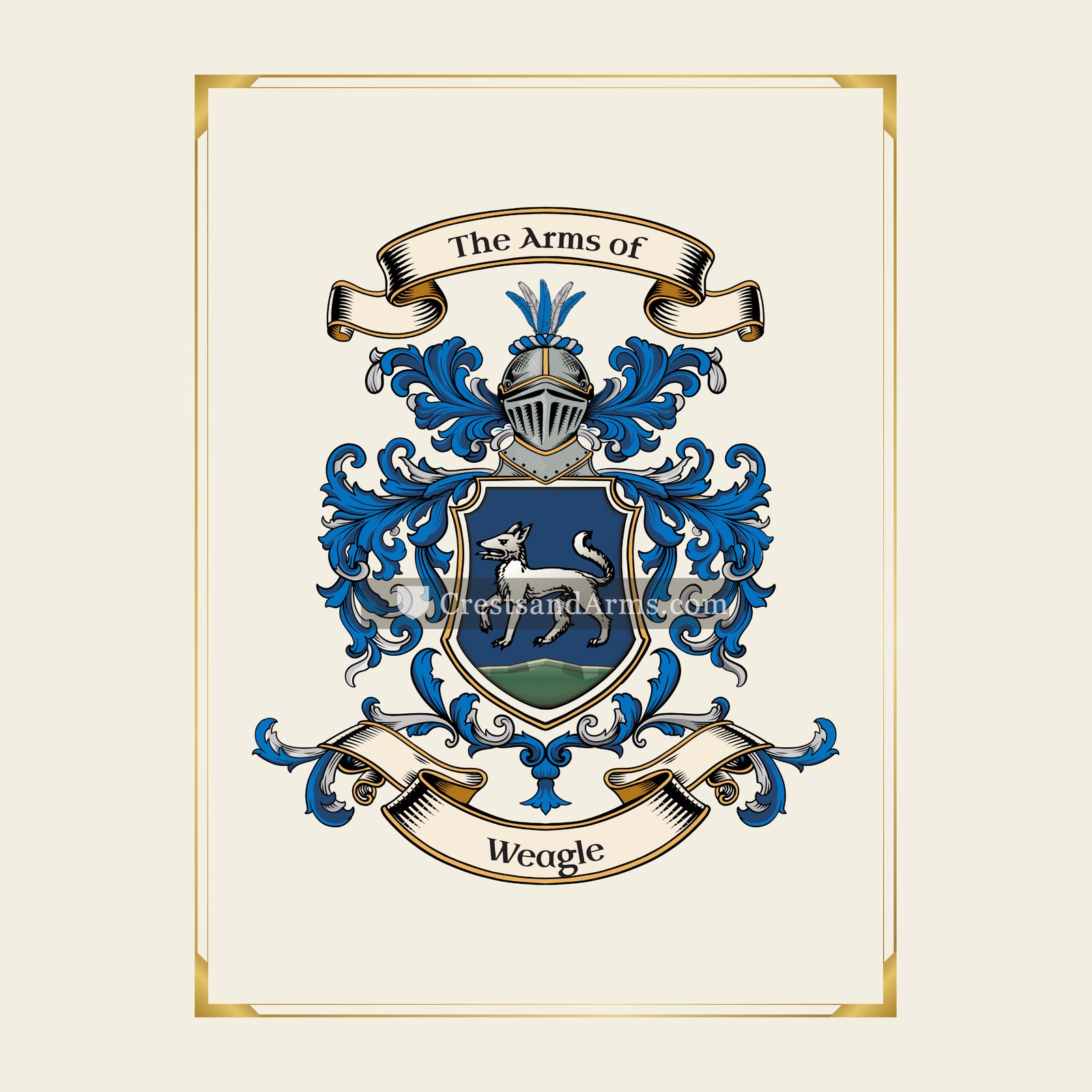 With gold border