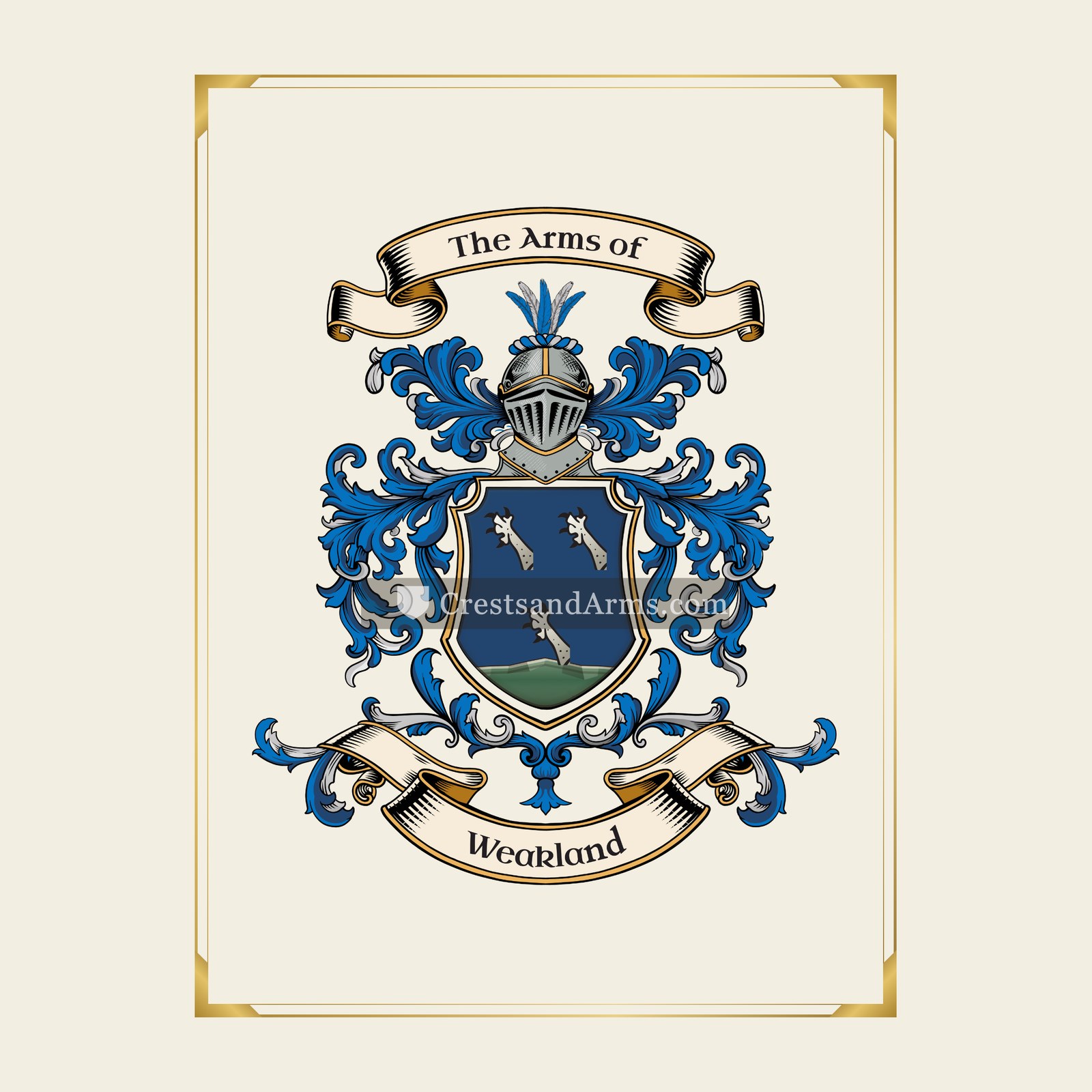 With gold border
