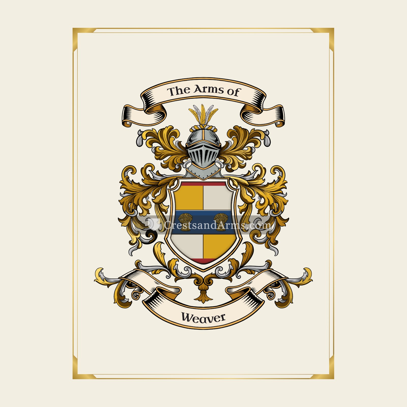 With gold border