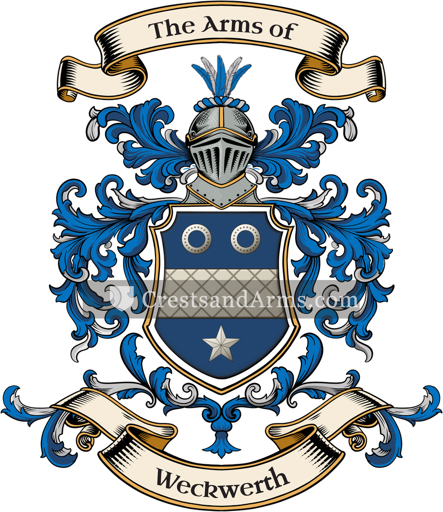 The Weckwerth coat of arms, drawn from the recorded blazon
