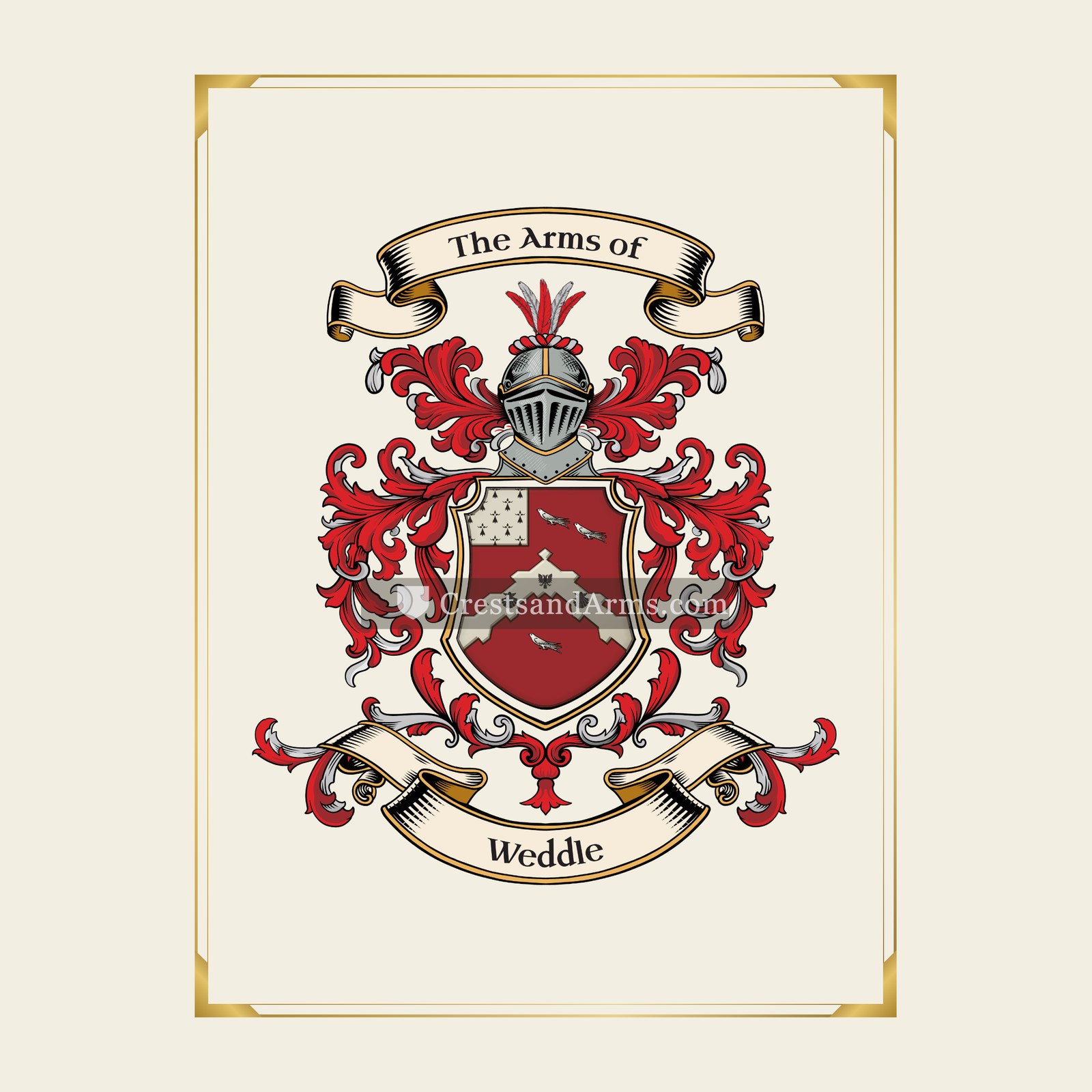 With gold border