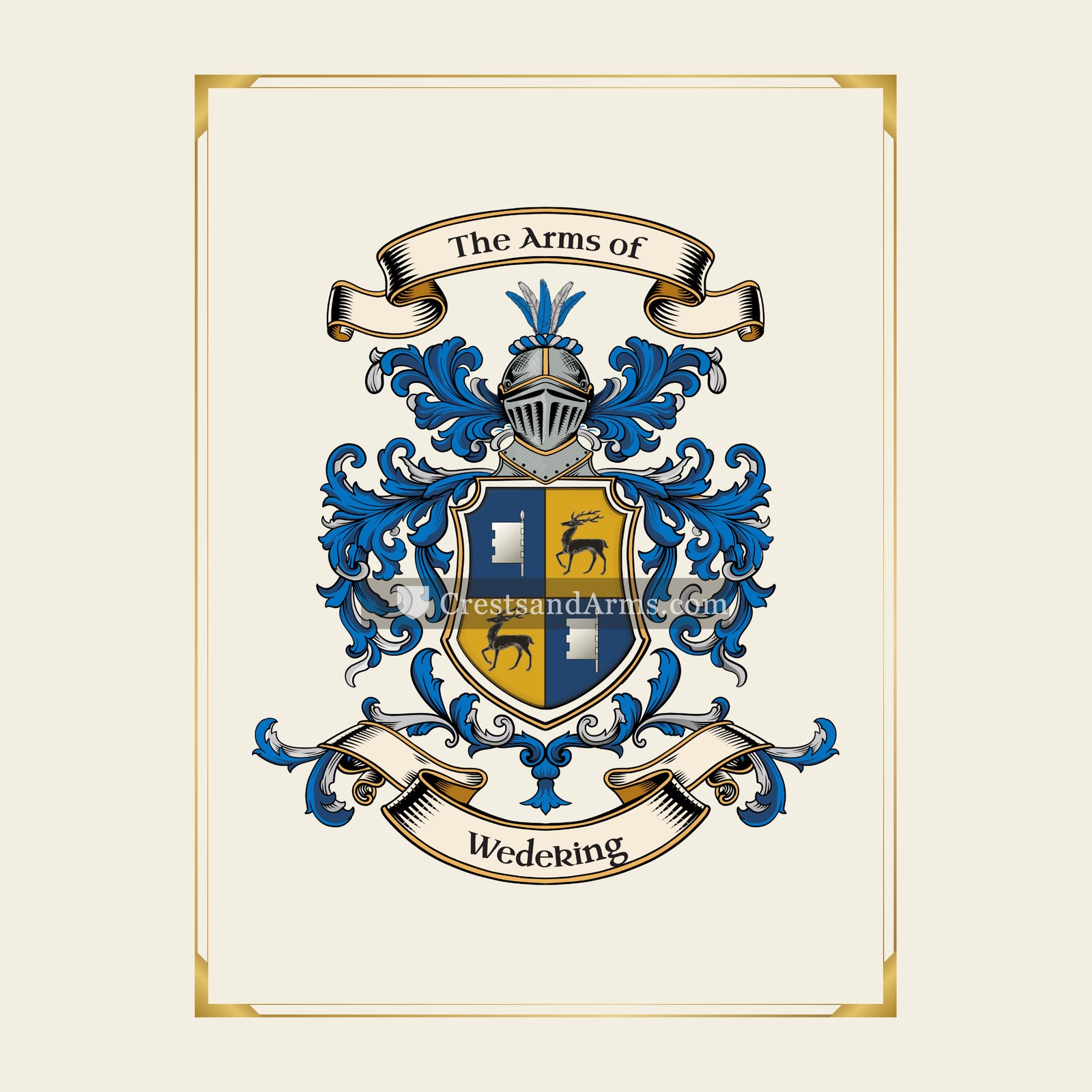 With gold border