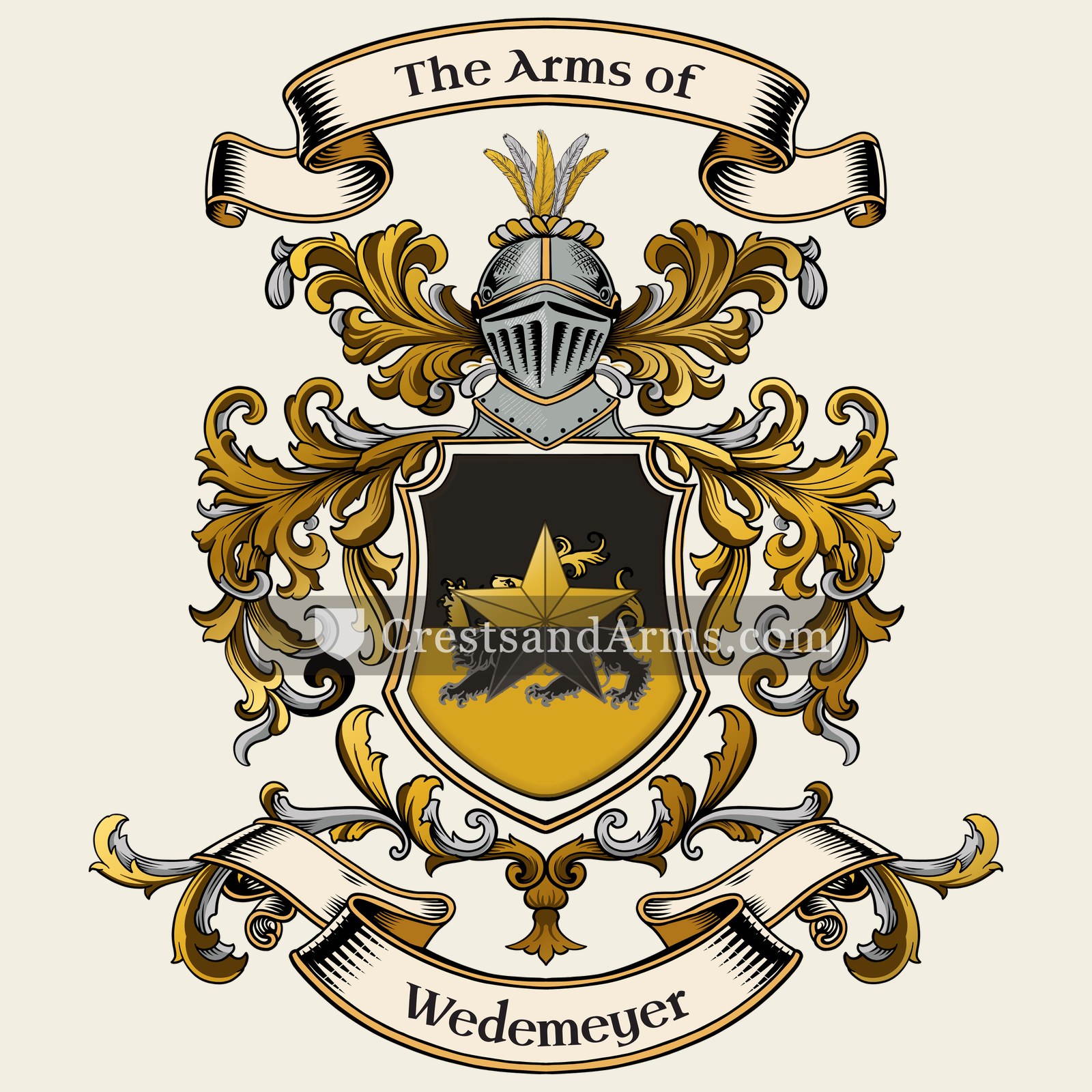 The Wedemeyer coat of arms, drawn from the recorded blazon