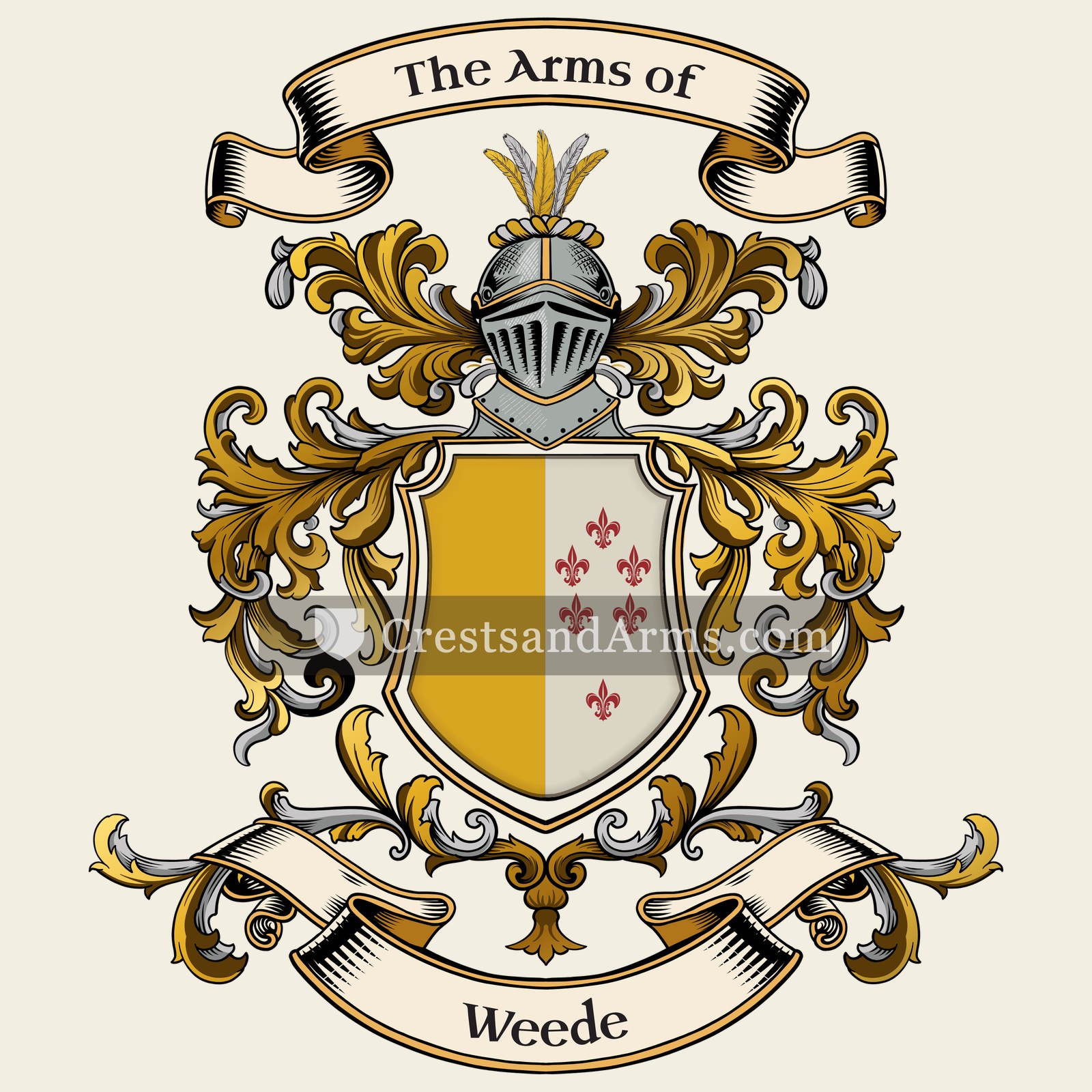 The Weede coat of arms, drawn from the recorded blazon