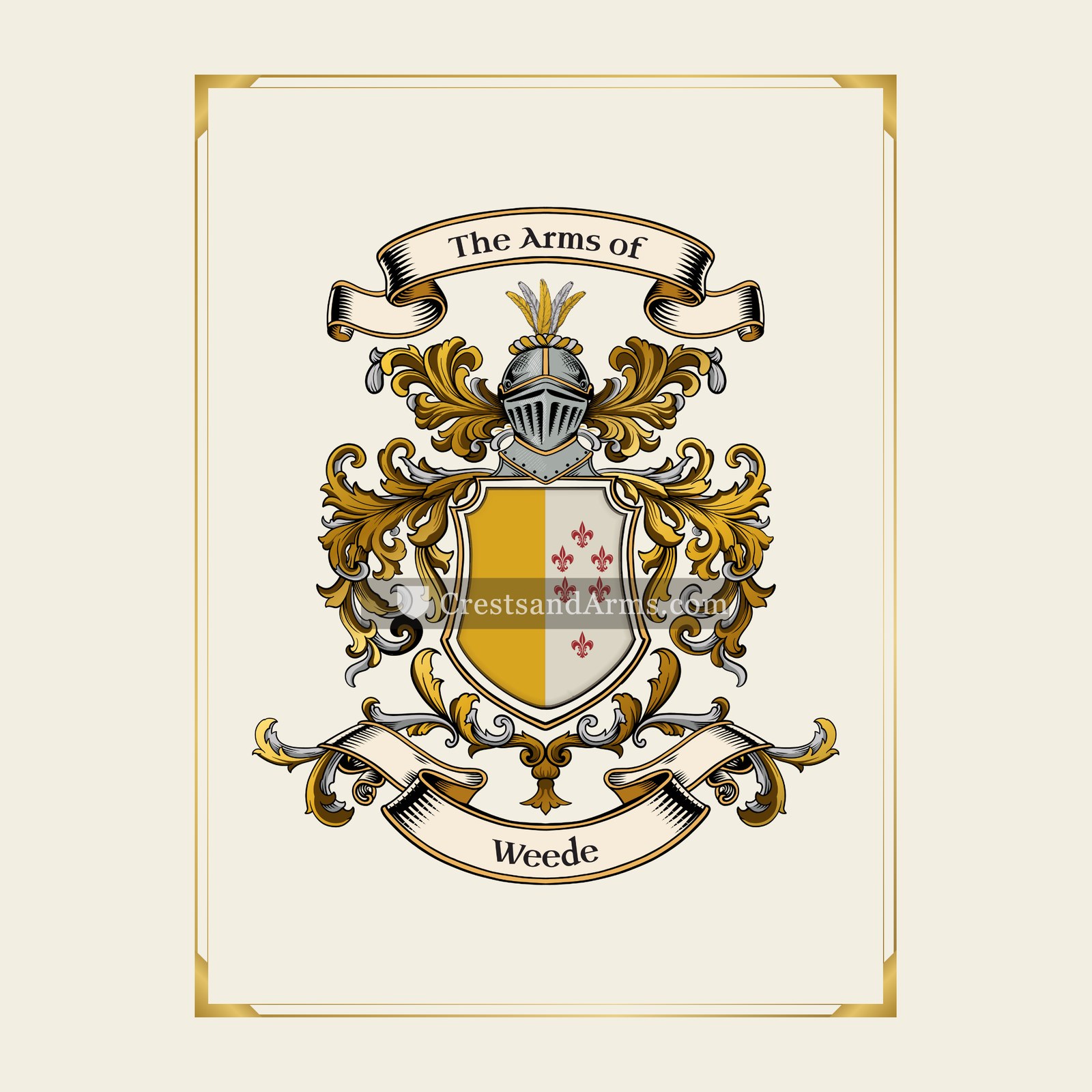 With gold border