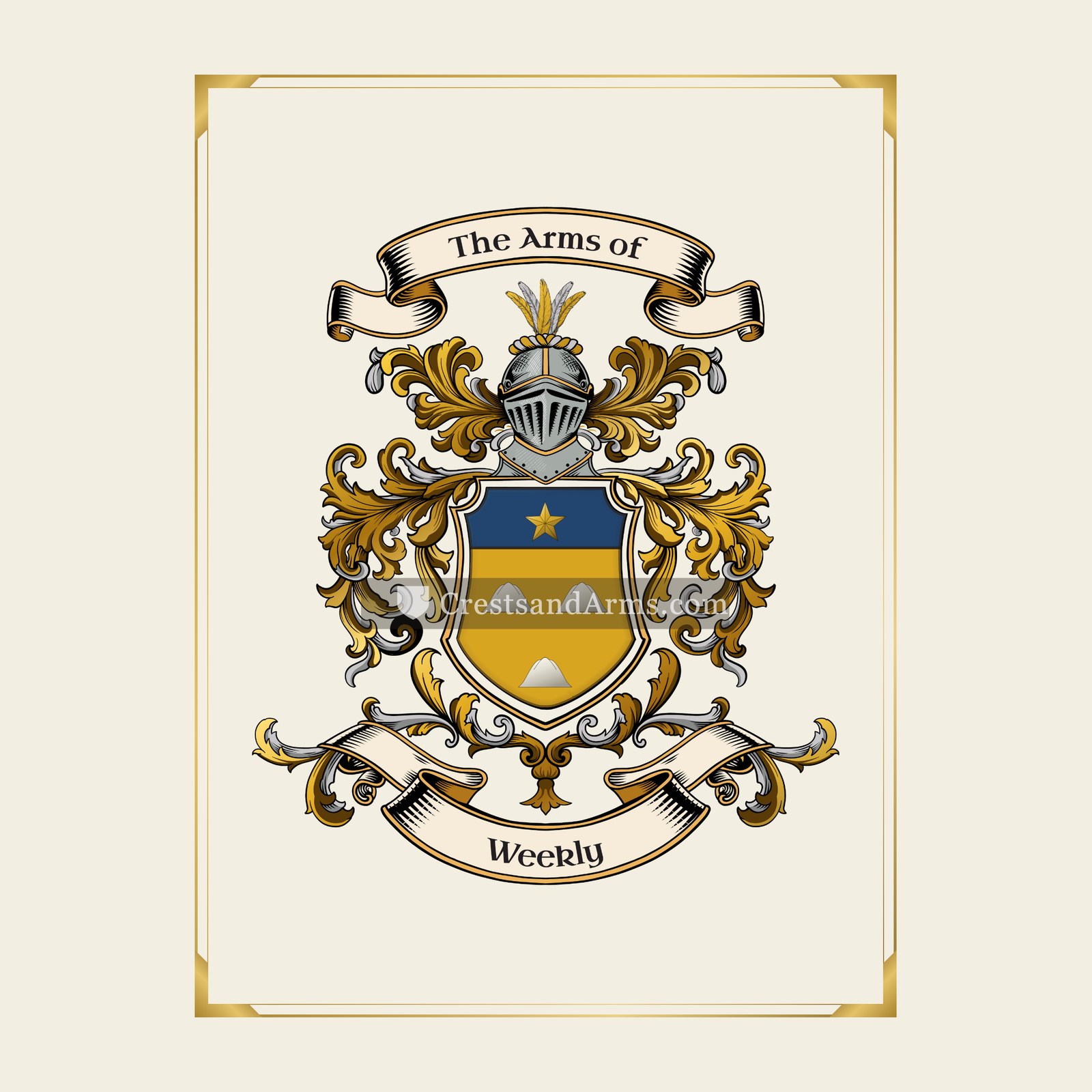 With gold border