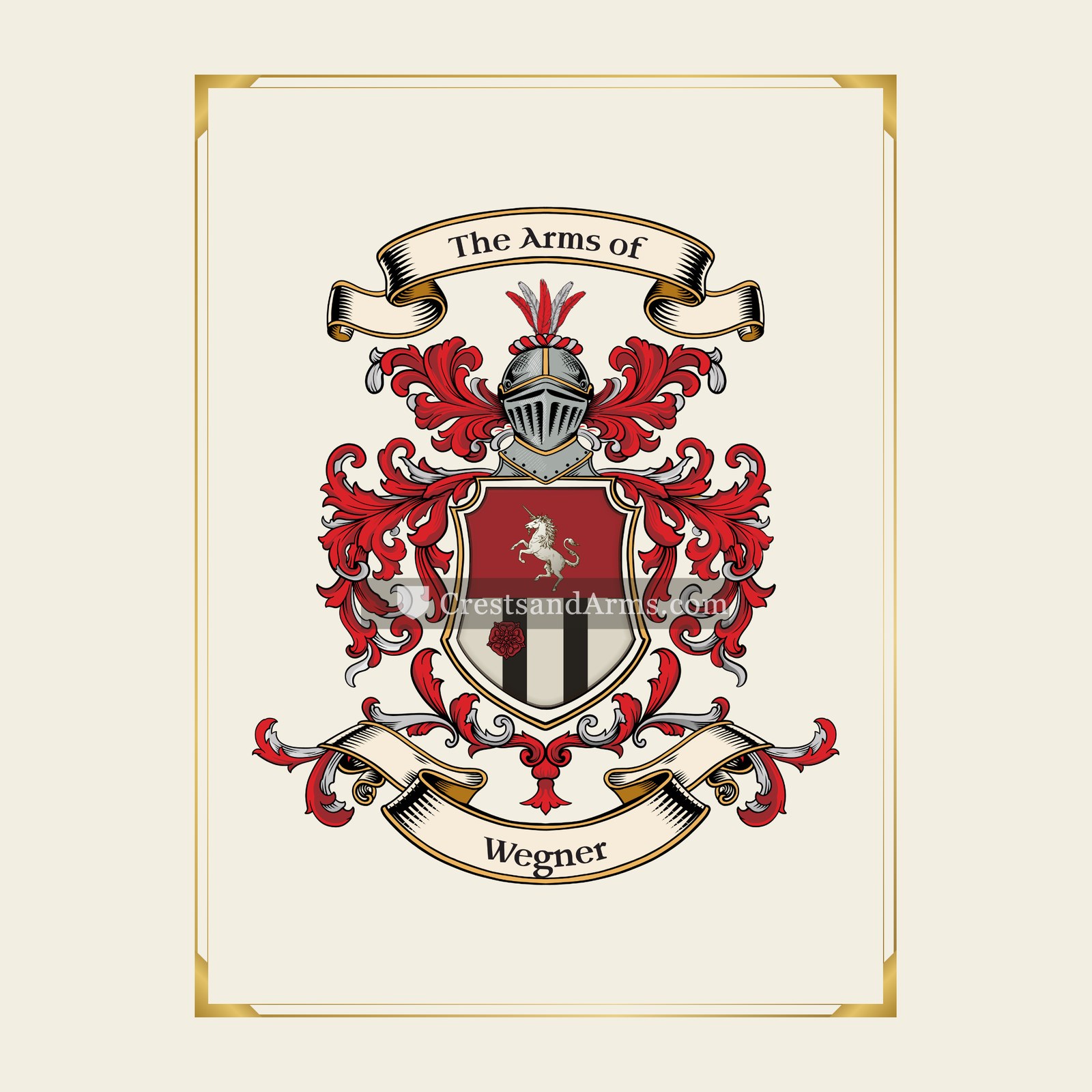 With gold border