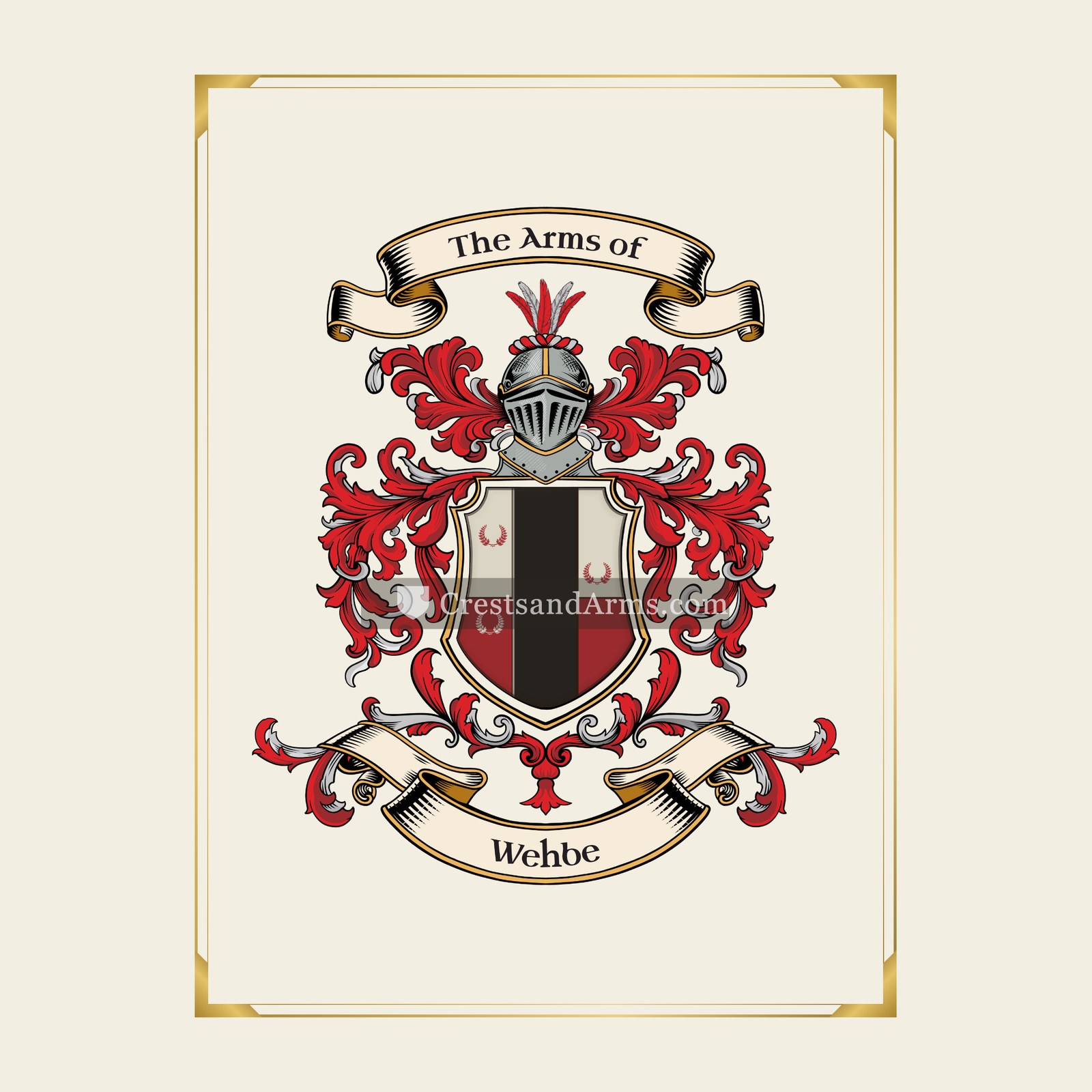 With gold border