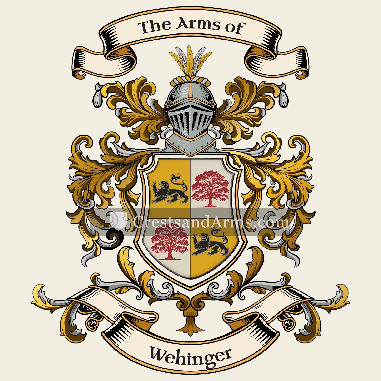The Wehinger coat of arms, drawn from the recorded blazon