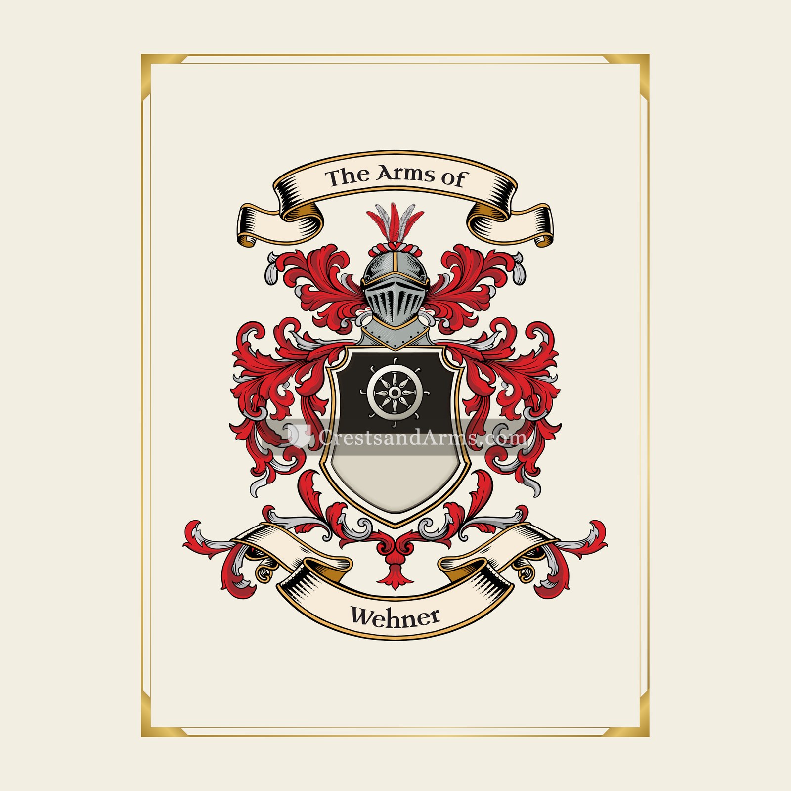 With gold border