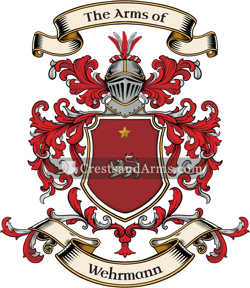 The Wehrmann coat of arms, drawn from the recorded blazon