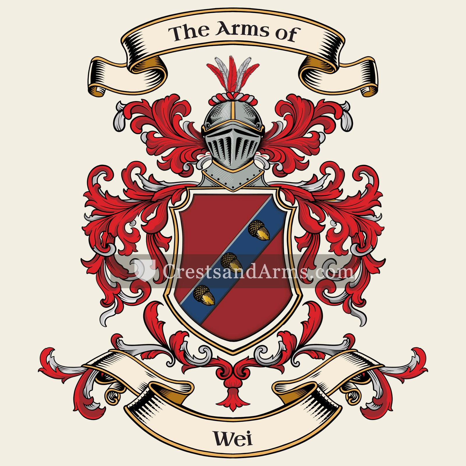 The Wei coat of arms, drawn from the recorded blazon