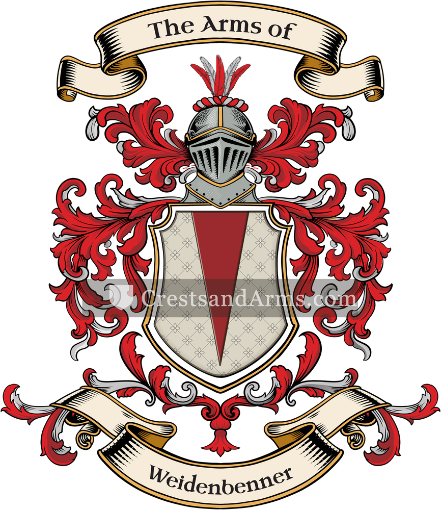 The Weidenbenner coat of arms, drawn from the recorded blazon