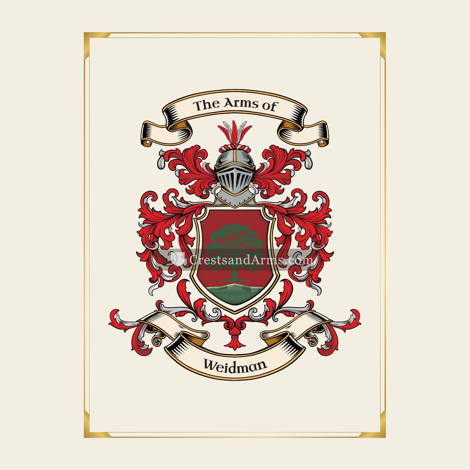 With gold border